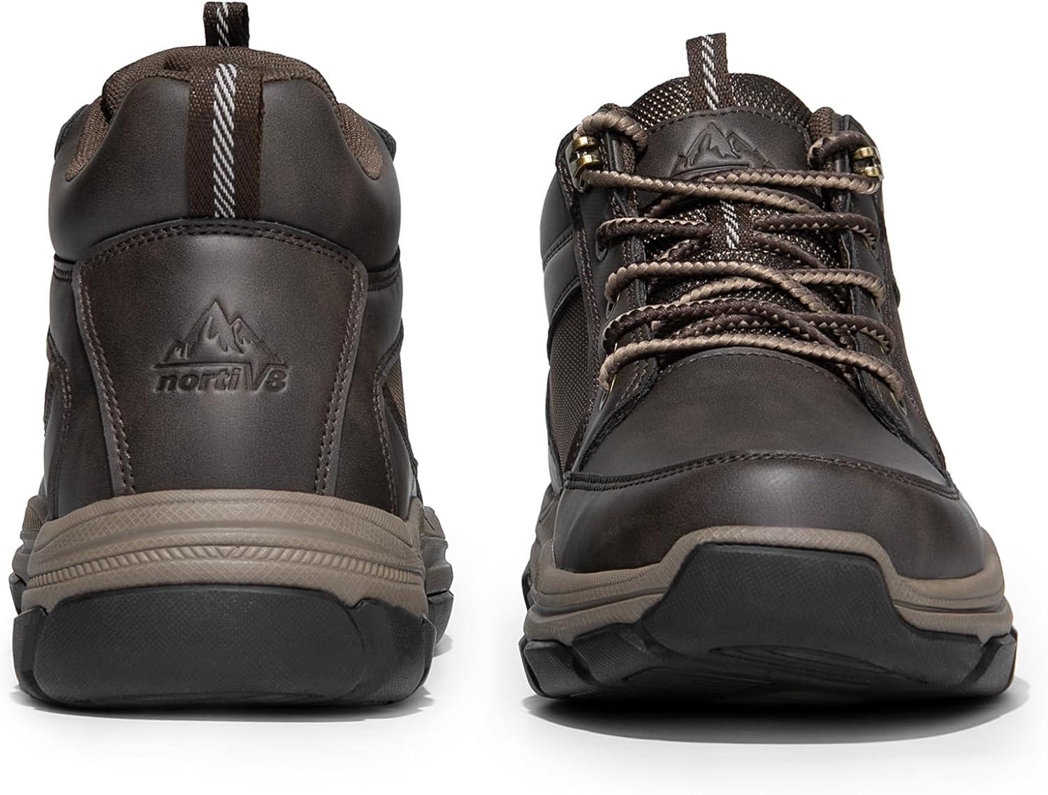 imageNORTIV 8 Mens Hiking Boots Lightweight Fashion Casual Chukka Ankle Boots ElevationDark Brown