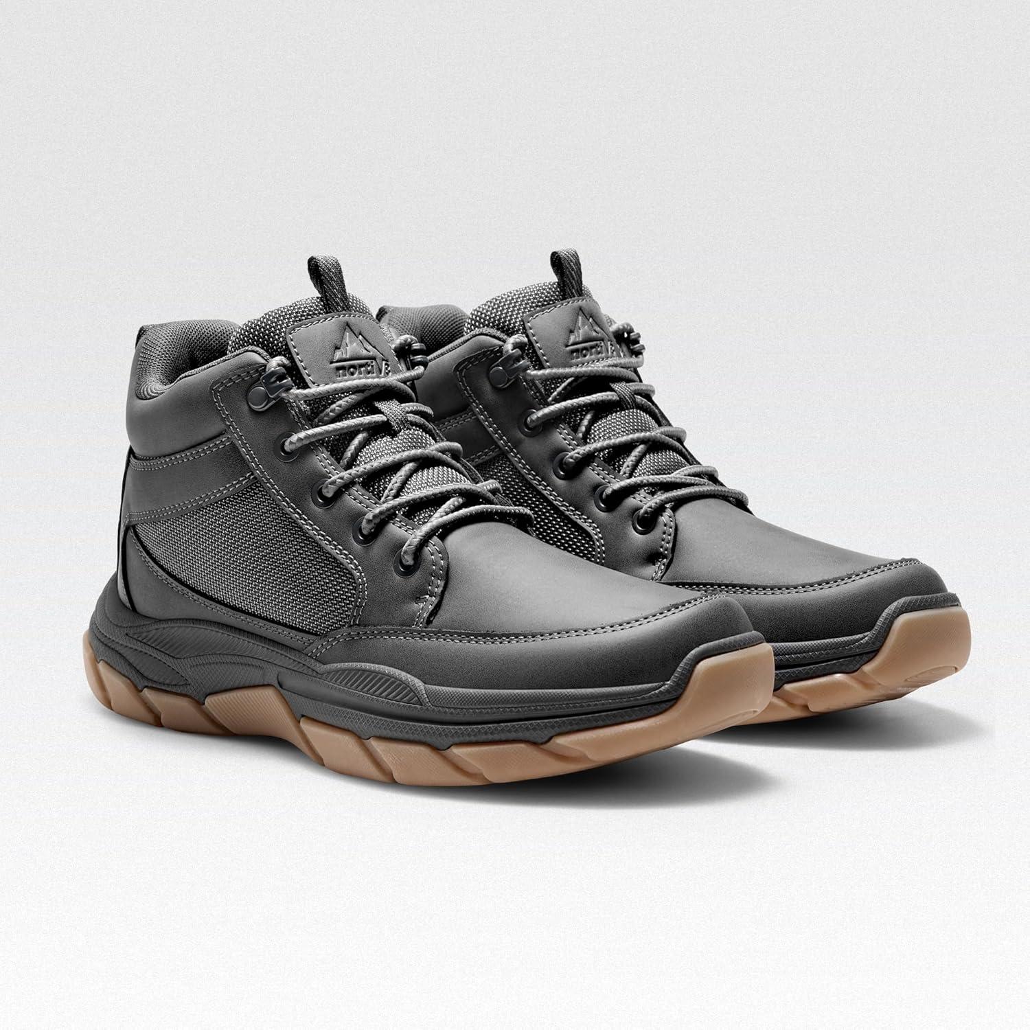 imageNORTIV 8 Mens Hiking Boots Lightweight Fashion Casual Chukka Ankle Boots ElevationGrey