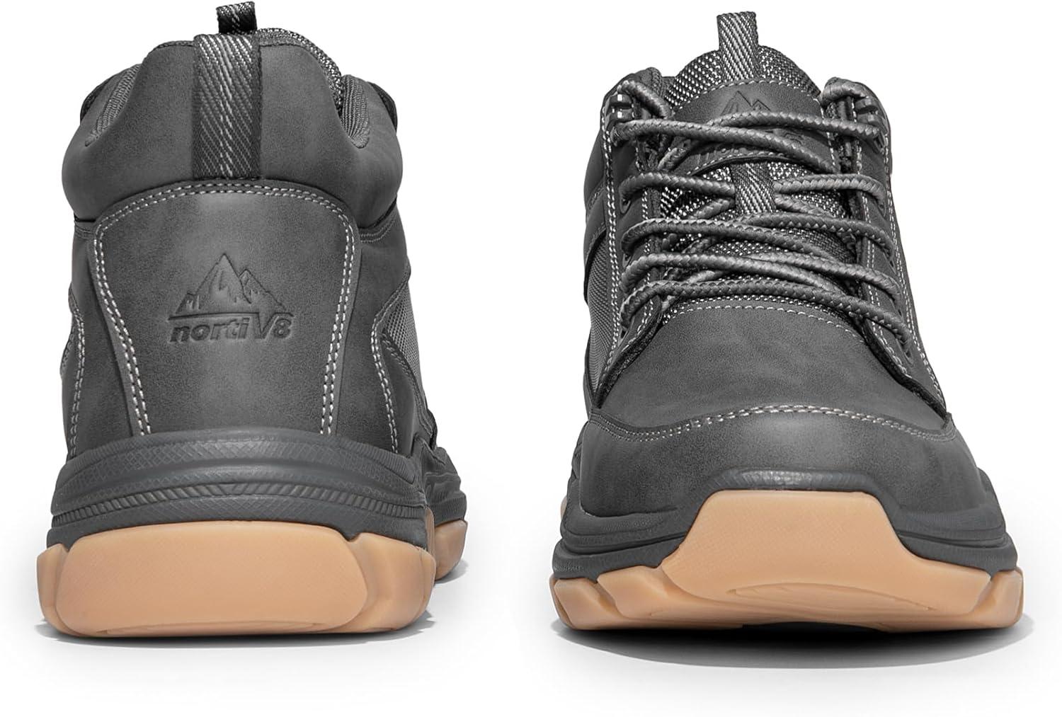 imageNORTIV 8 Mens Hiking Boots Lightweight Fashion Casual Chukka Ankle Boots ElevationGrey