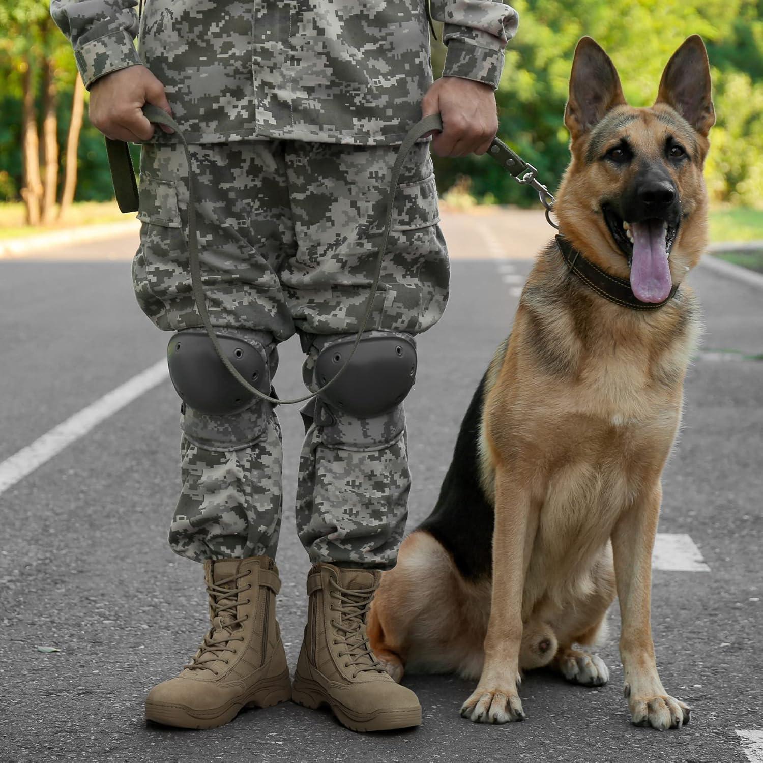 imageNORTIV 8 Mens Military Tactical Work Boots Side Zipper Leather Motorcycle Combat Boots Trooper68 InchesSand8 Inches