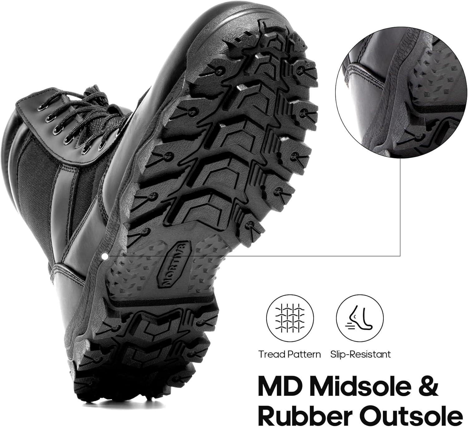 imageNORTIV 8 Mens Tactical Military Work Boots Side Zipper Outdoor Motorcycle Combat Boots 8 Inches 20 TrooperproBlack