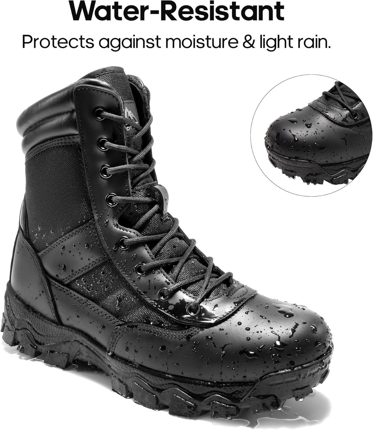 imageNORTIV 8 Mens Tactical Military Work Boots Side Zipper Outdoor Motorcycle Combat Boots 8 Inches 20 TrooperproBlack