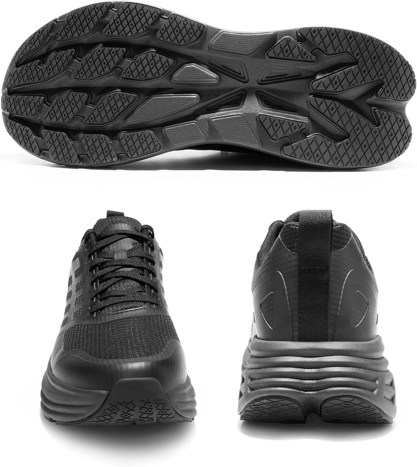 imageNORTIV 8 Mens Walking Running Tennis Cushioning Shoes ActiveFloat Non Slip Athletic Gym Workout Jogging Comfortable SneakersAll Black