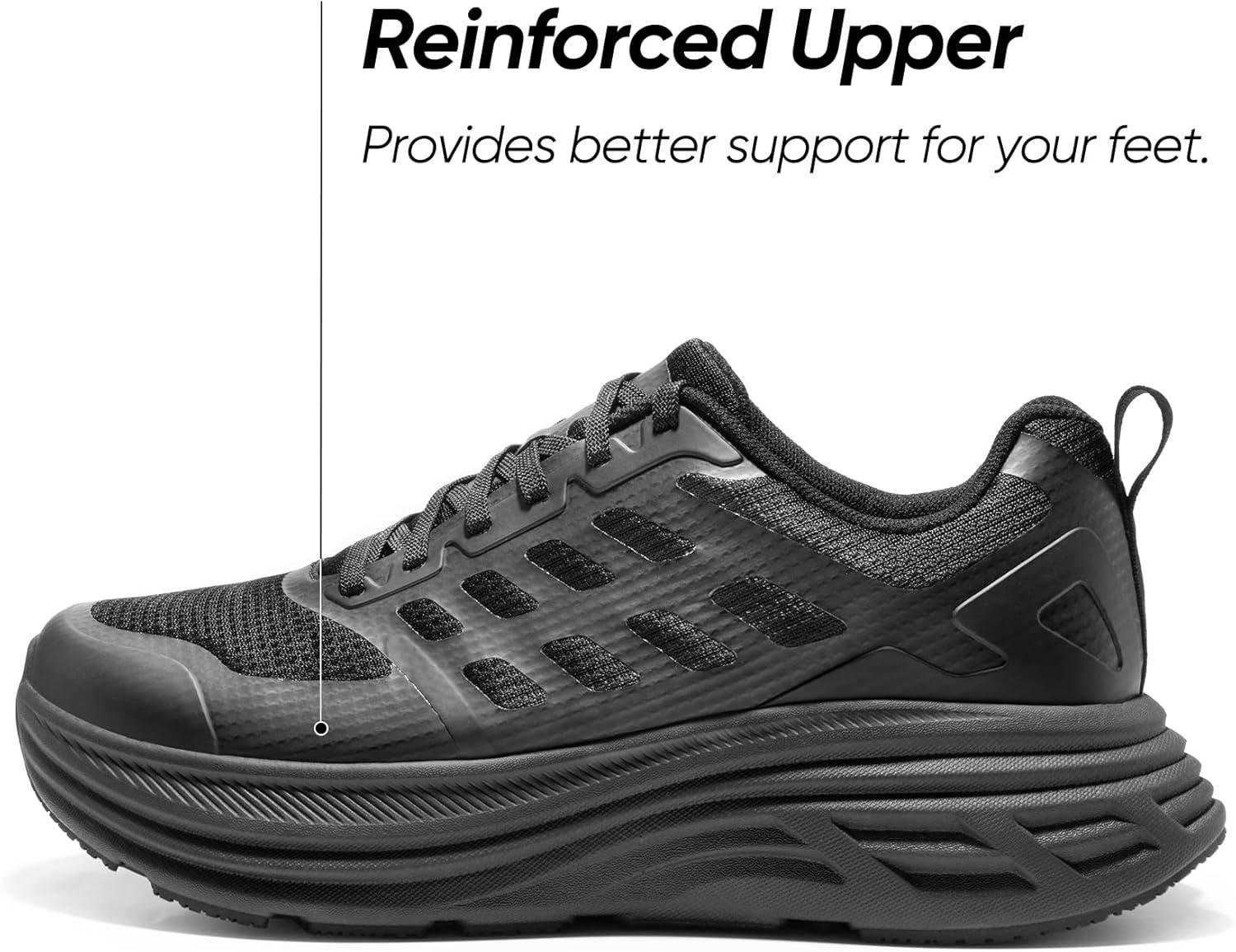 imageNORTIV 8 Mens Walking Running Tennis Cushioning Shoes ActiveFloat Non Slip Athletic Gym Workout Jogging Comfortable SneakersAll Black