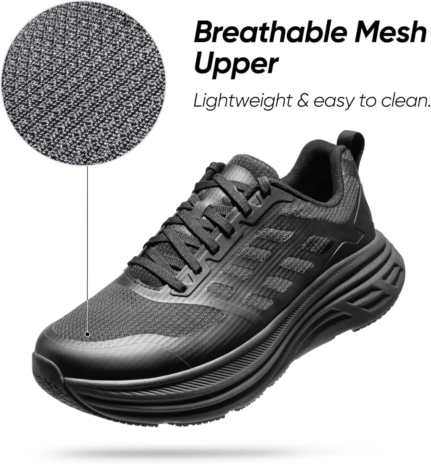 imageNORTIV 8 Mens Walking Running Tennis Cushioning Shoes ActiveFloat Non Slip Athletic Gym Workout Jogging Comfortable SneakersAll Black