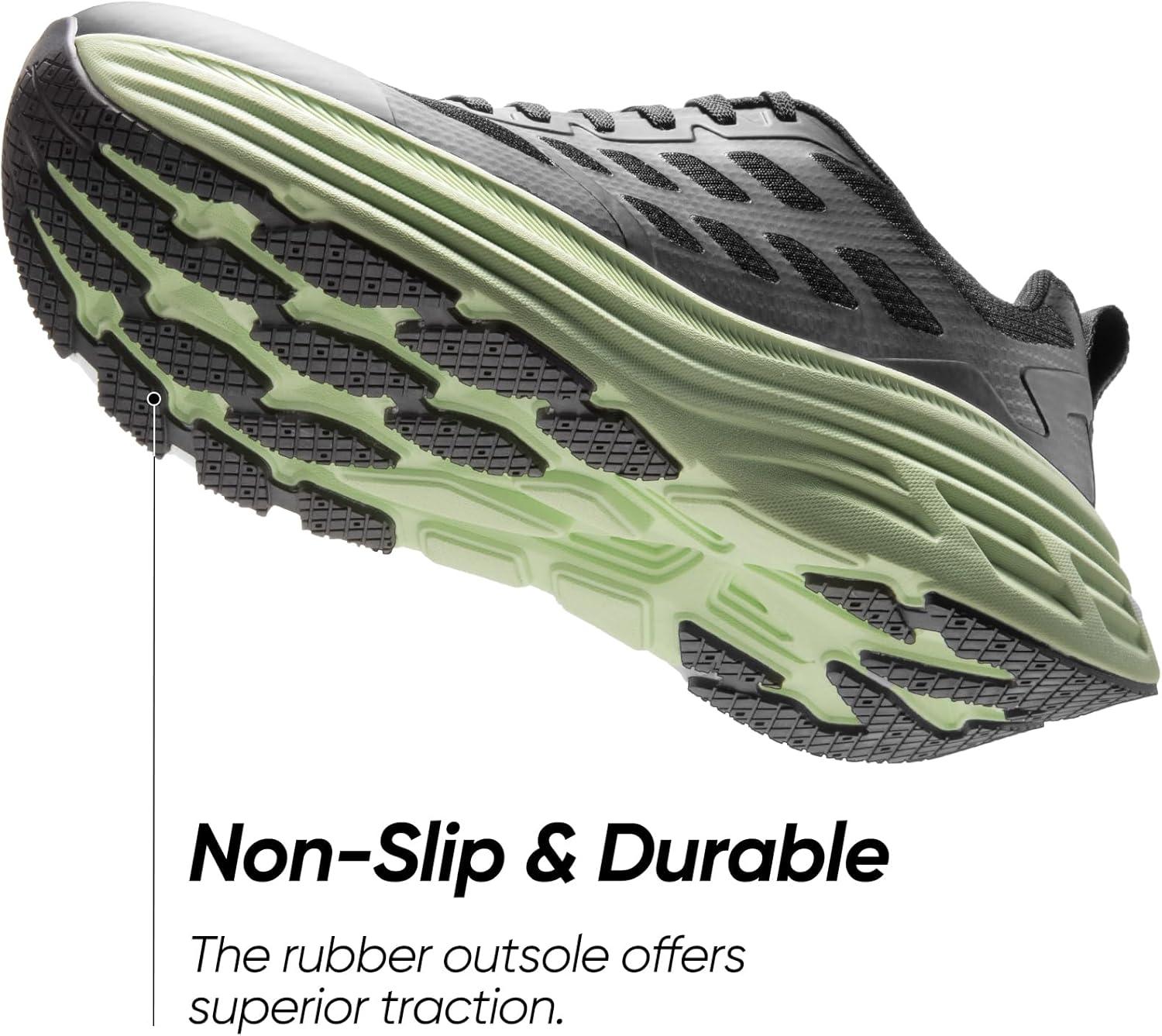 imageNORTIV 8 Mens Walking Running Tennis Cushioning Shoes ActiveFloat Non Slip Athletic Gym Workout Jogging Comfortable SneakersBlackGreen