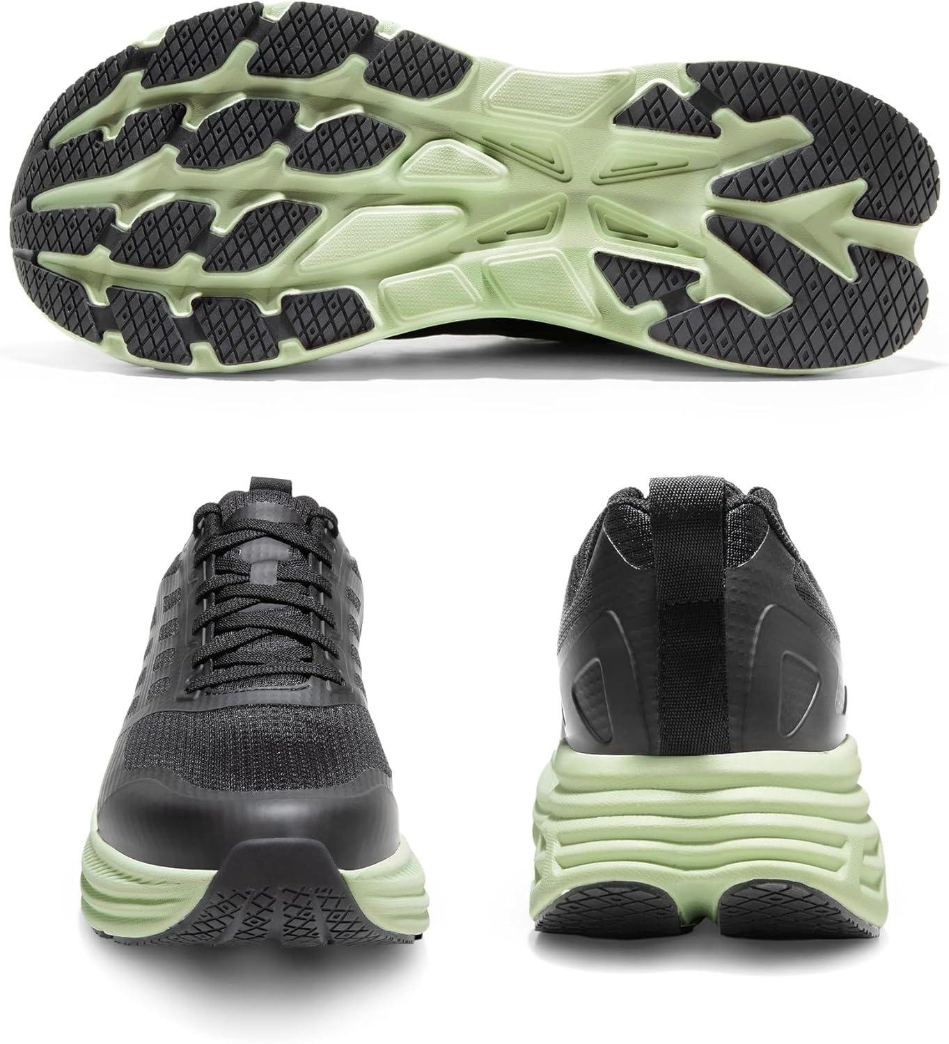 imageNORTIV 8 Mens Walking Running Tennis Cushioning Shoes ActiveFloat Non Slip Athletic Gym Workout Jogging Comfortable SneakersBlackGreen