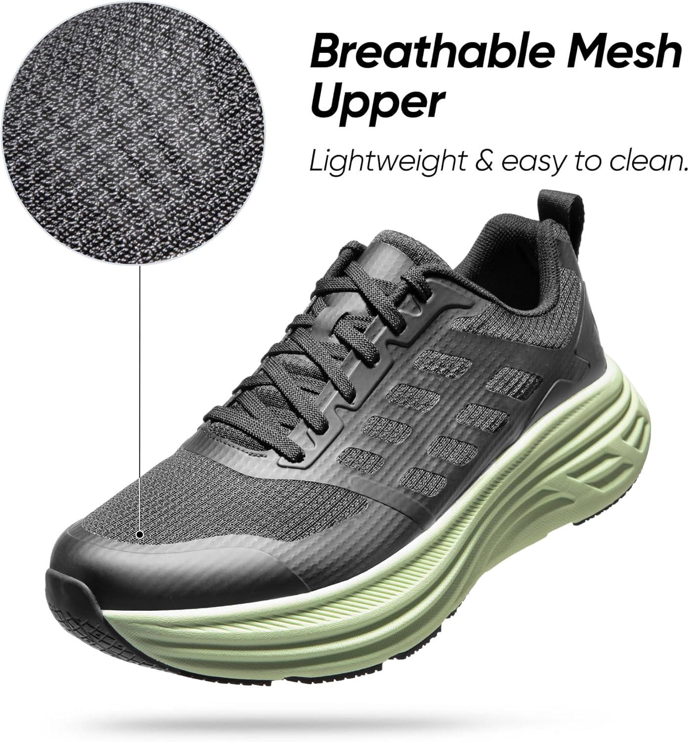 imageNORTIV 8 Mens Walking Running Tennis Cushioning Shoes ActiveFloat Non Slip Athletic Gym Workout Jogging Comfortable SneakersBlackGreen