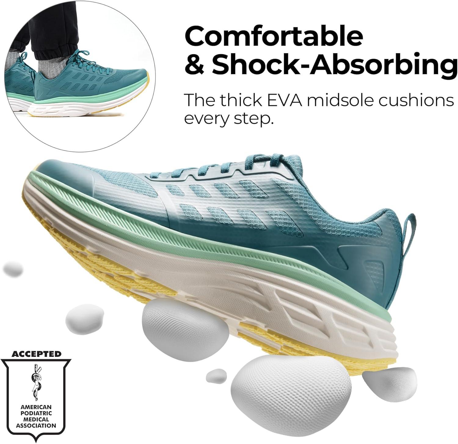 imageNORTIV 8 Mens Walking Running Tennis Cushioning Shoes ActiveFloat Non Slip Athletic Gym Workout Jogging Comfortable SneakersBlue Green