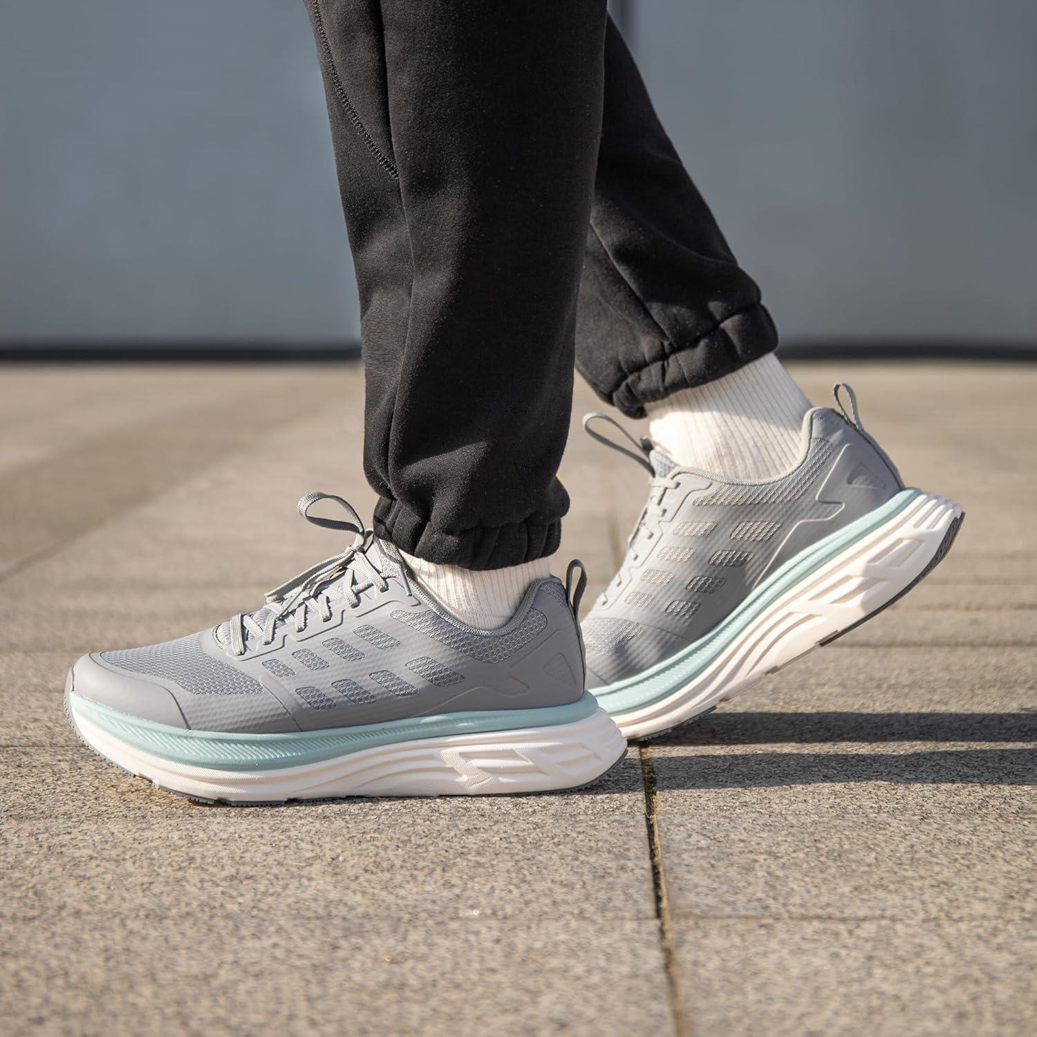 imageNORTIV 8 Mens Walking Running Tennis Cushioning Shoes ActiveFloat Non Slip Athletic Gym Workout Jogging Comfortable SneakersGrey