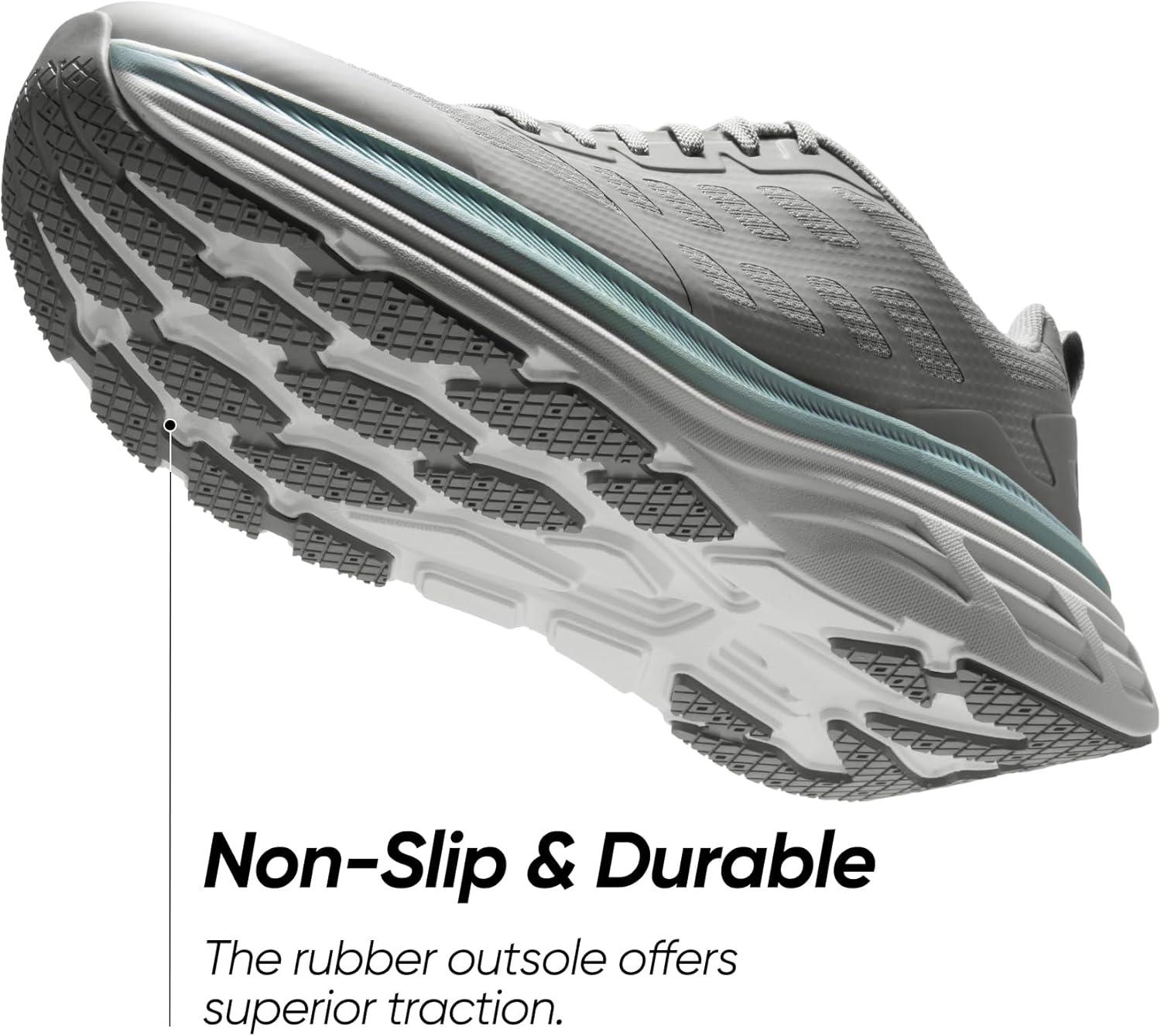 imageNORTIV 8 Mens Walking Running Tennis Cushioning Shoes ActiveFloat Non Slip Athletic Gym Workout Jogging Comfortable SneakersGrey