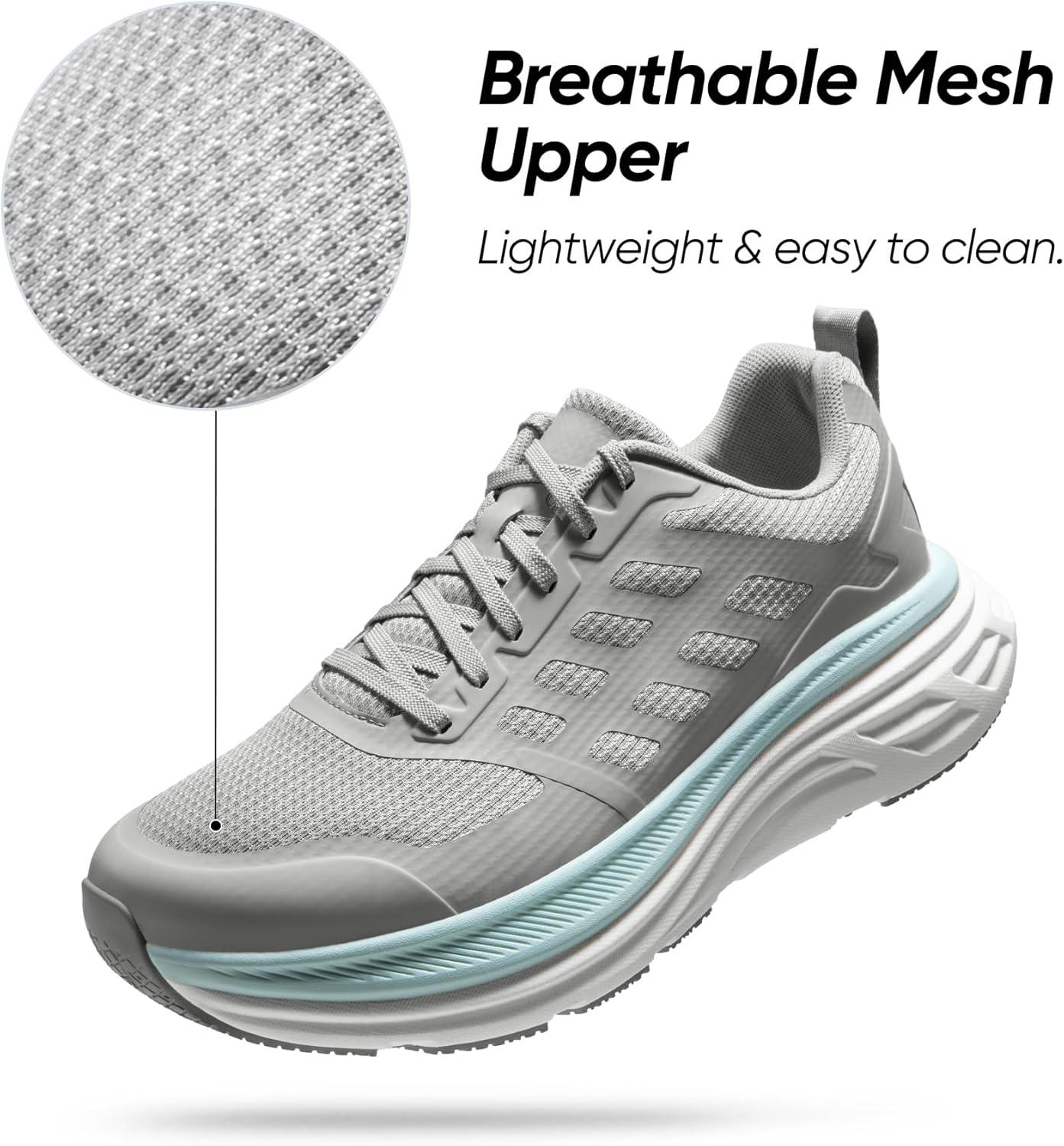 imageNORTIV 8 Mens Walking Running Tennis Cushioning Shoes ActiveFloat Non Slip Athletic Gym Workout Jogging Comfortable SneakersGrey