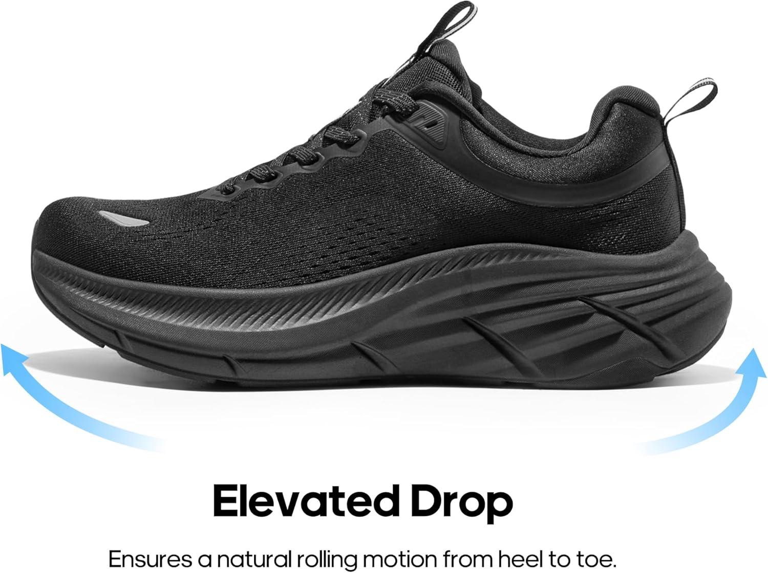 imageNORTIV 8 Mens Walking Shoes Running Tennis Cushioning ActiveBreeze Non Slip Athletic Gym Workout Comfortable Fashion SneakersAll Black