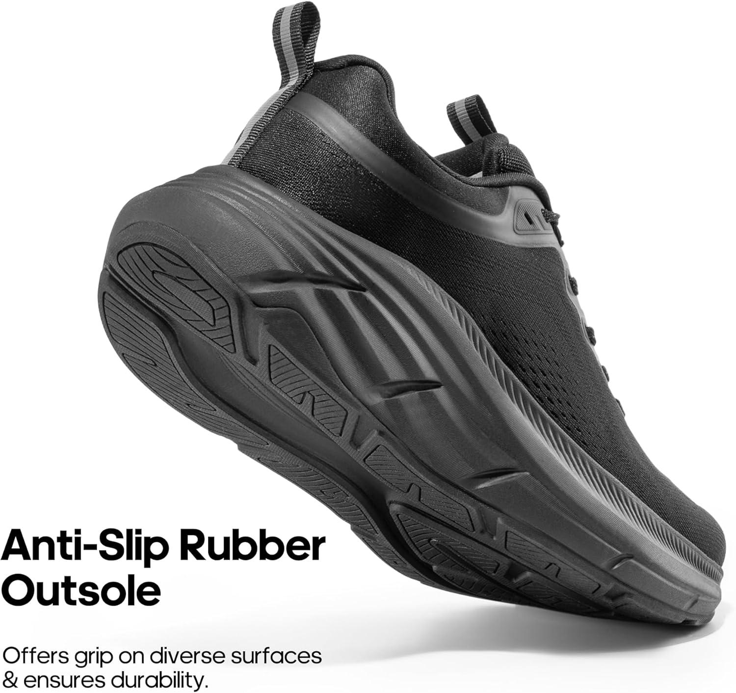 imageNORTIV 8 Mens Walking Shoes Running Tennis Cushioning ActiveBreeze Non Slip Athletic Gym Workout Comfortable Fashion SneakersAll Black