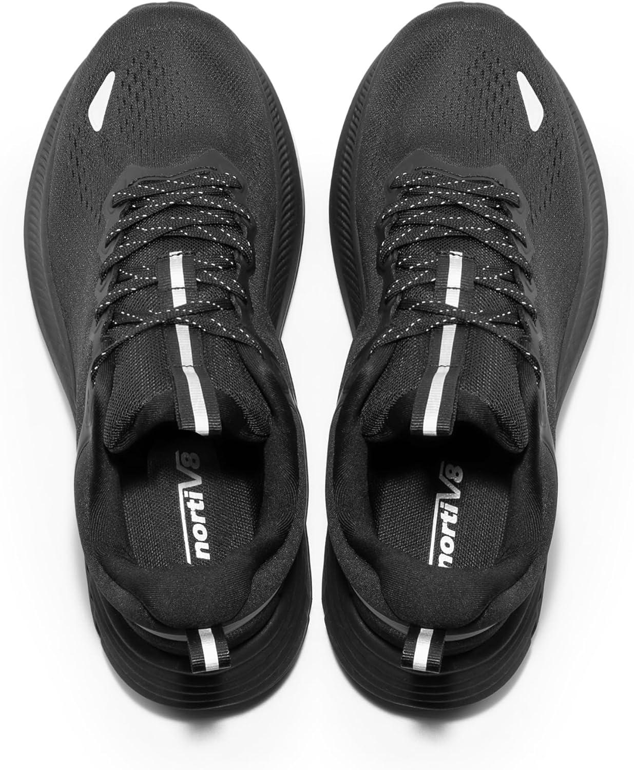 imageNORTIV 8 Mens Walking Shoes Running Tennis Cushioning ActiveBreeze Non Slip Athletic Gym Workout Comfortable Fashion SneakersAll Black