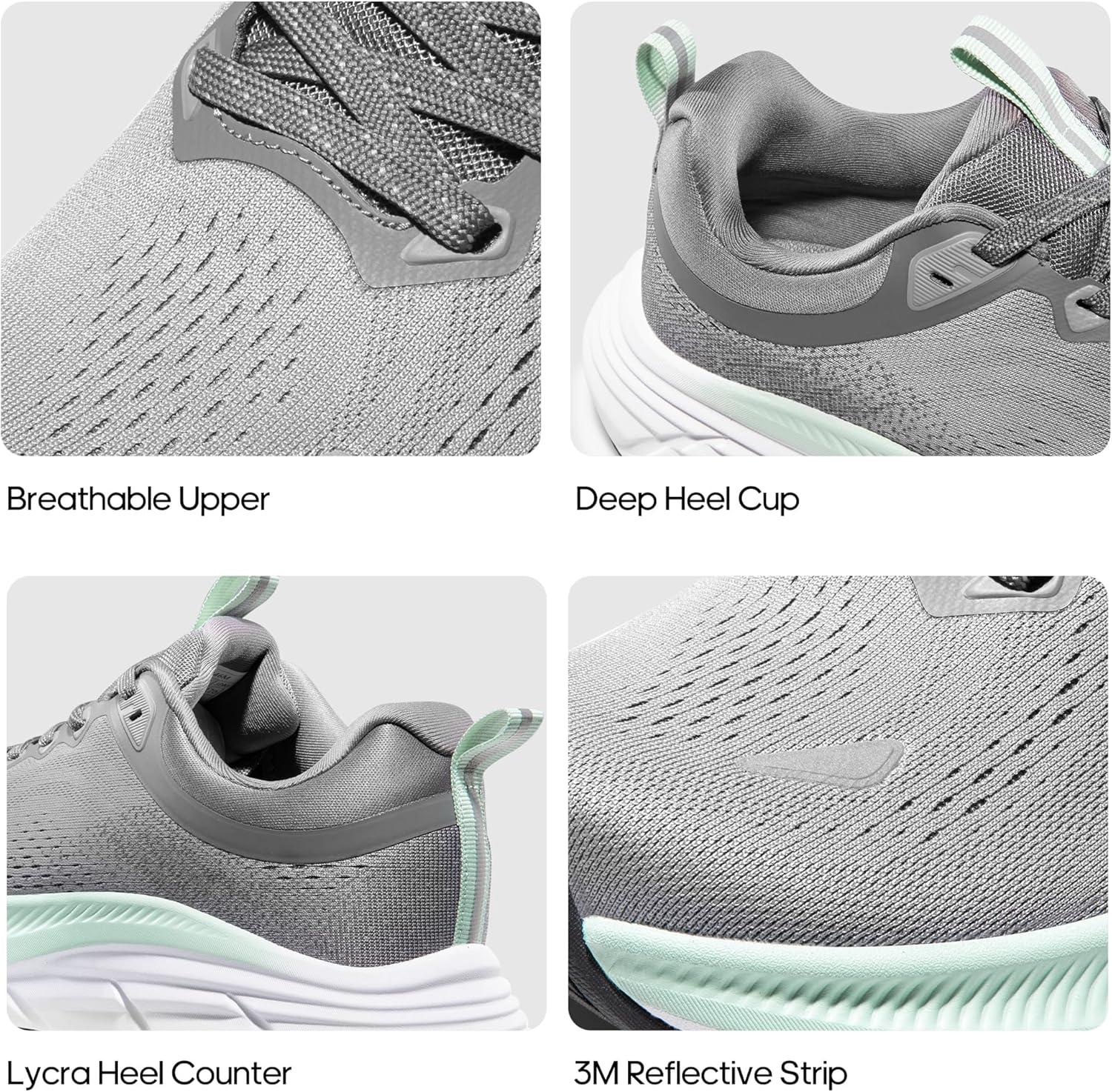 imageNORTIV 8 Mens Walking Shoes Running Tennis Cushioning ActiveBreeze Non Slip Athletic Gym Workout Comfortable Fashion SneakersGrey