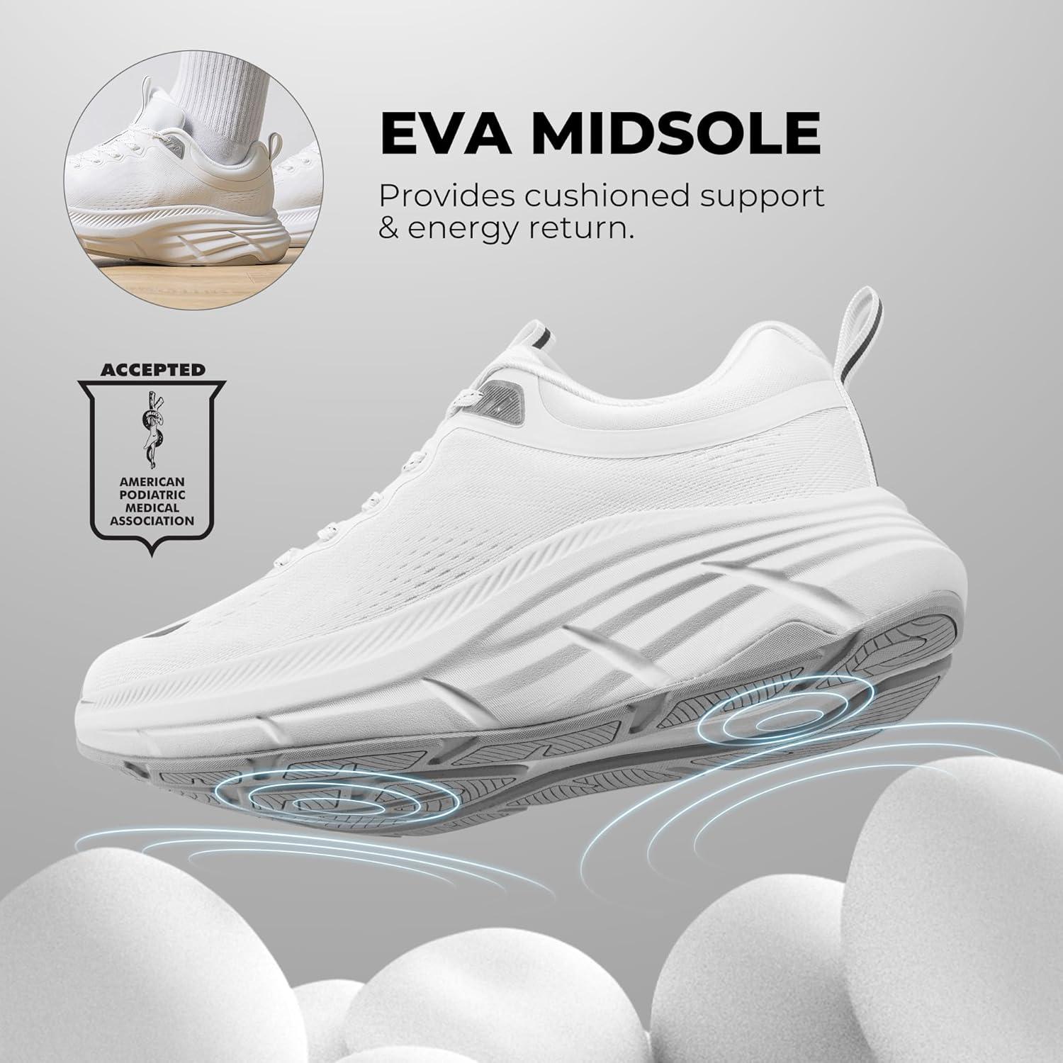 imageNORTIV 8 Mens Walking Shoes Running Tennis Cushioning ActiveBreeze Non Slip Athletic Gym Workout Comfortable Fashion SneakersWhite