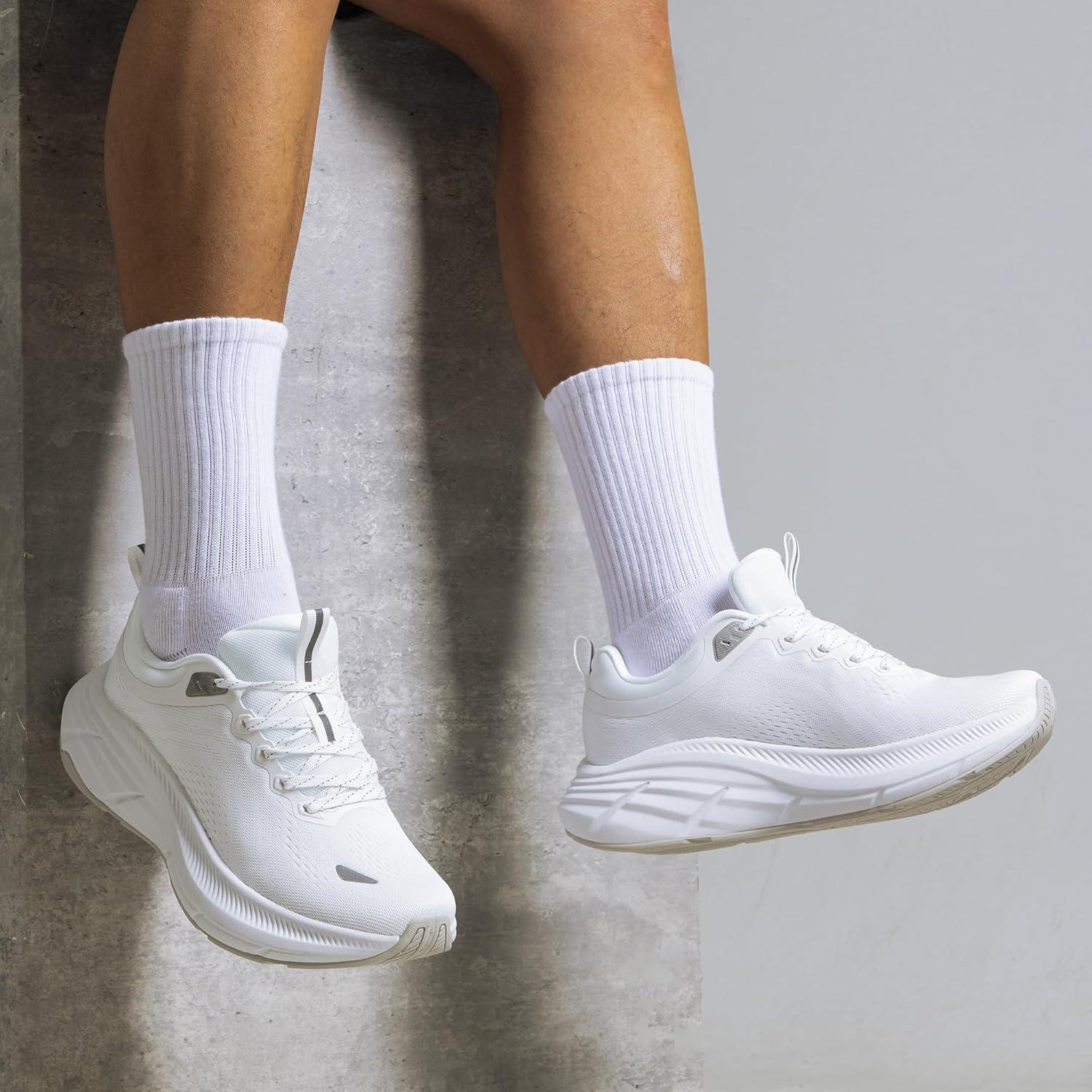 imageNORTIV 8 Mens Walking Shoes Running Tennis Cushioning ActiveBreeze Non Slip Athletic Gym Workout Comfortable Fashion SneakersWhite