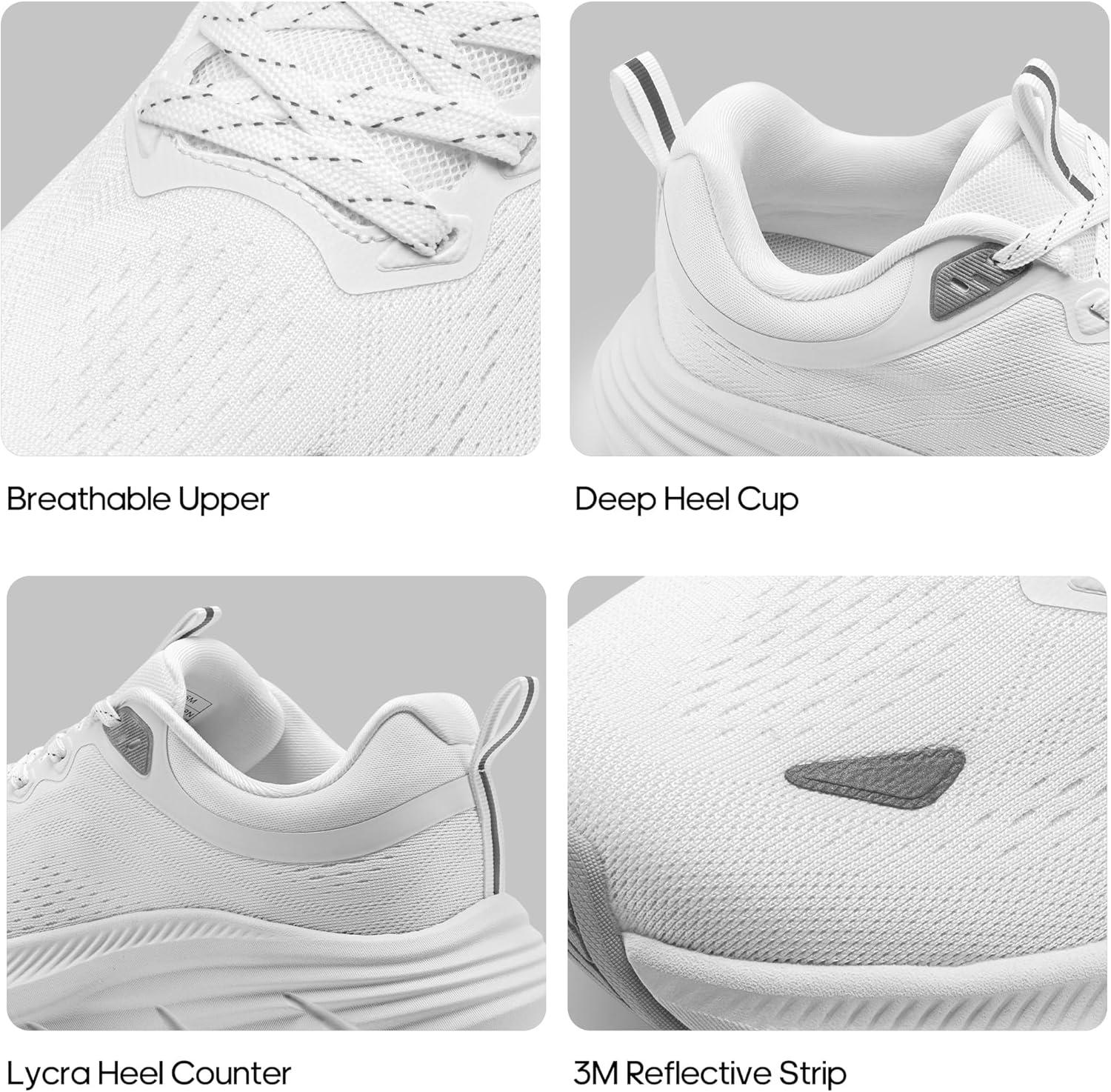 imageNORTIV 8 Mens Walking Shoes Running Tennis Cushioning ActiveBreeze Non Slip Athletic Gym Workout Comfortable Fashion SneakersWhite