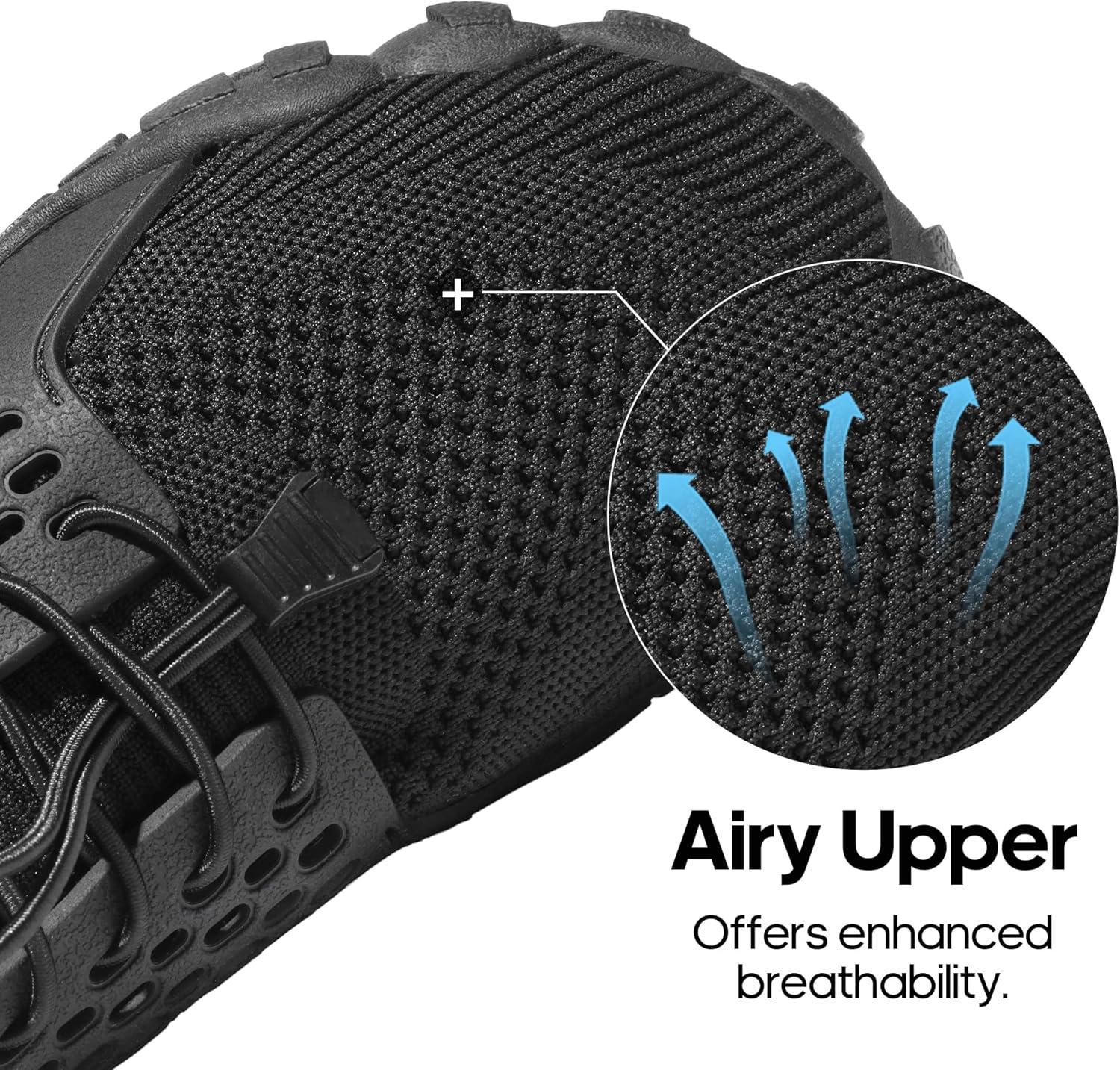 imageNORTIV 8 Mens Water Shoes Barefoot Athletic Lightweight Sports Aqua Shoes Outdoor Swim Fishing Hiking Diving Surf Walking Water Shoe TREKMANBlack