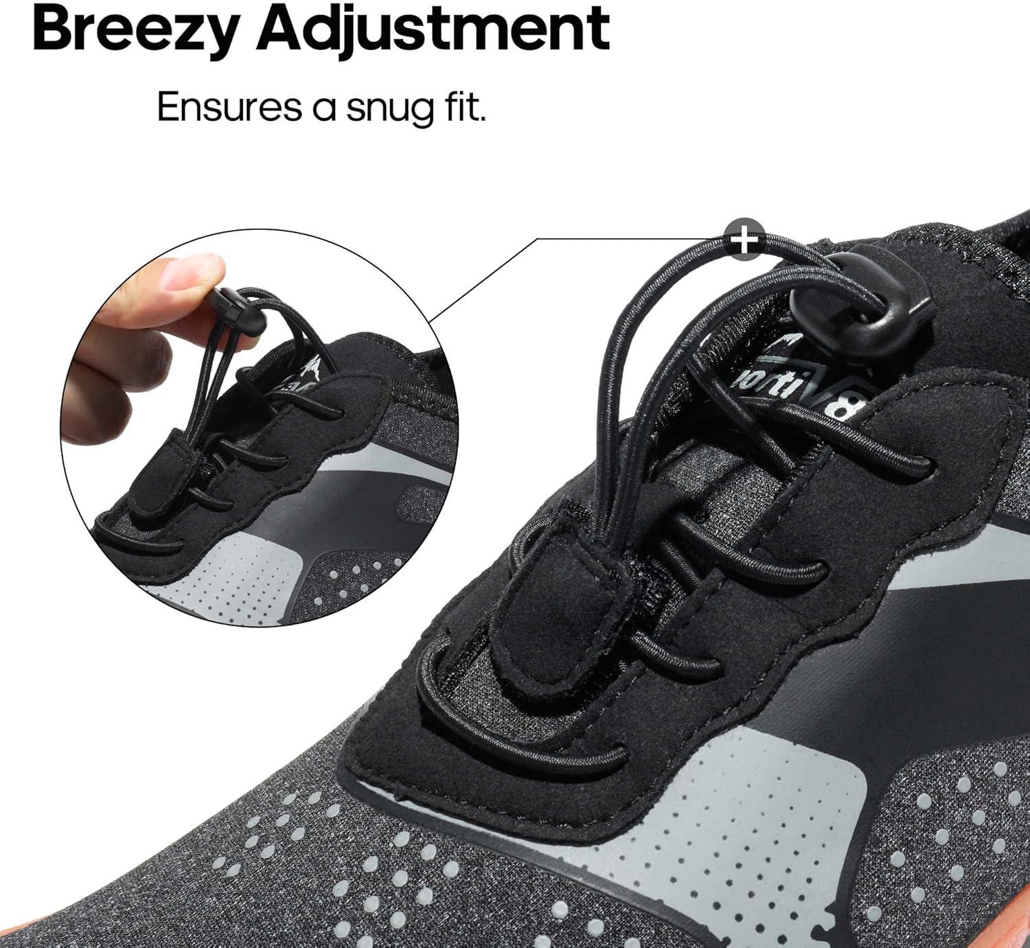 imageNORTIV 8 Mens Water Shoes Barefoot Athletic Lightweight Sports Aqua Shoes Outdoor Swim Fishing Hiking Diving Surf Walking Water Shoe TREKMANBlackGreyBrown