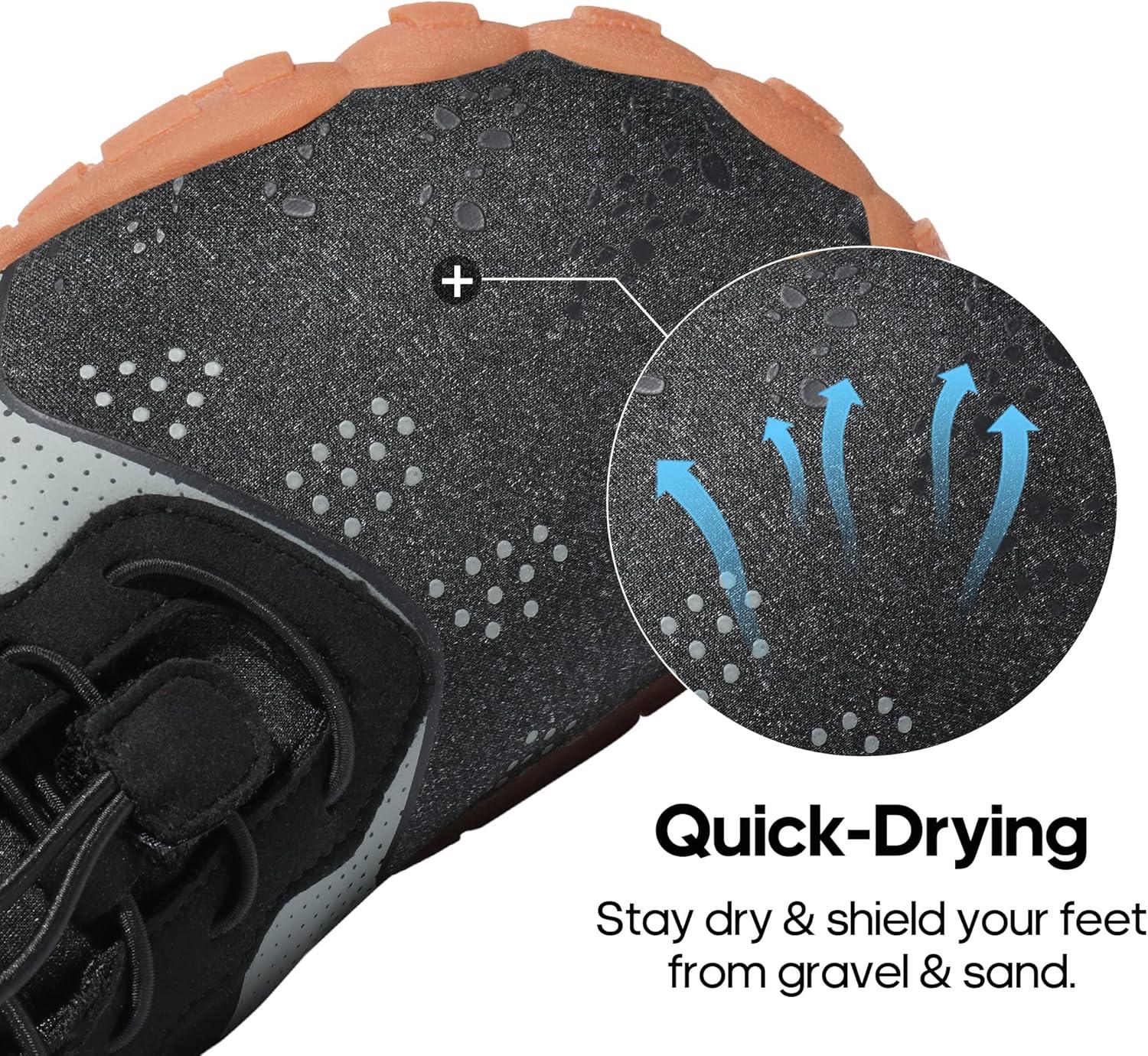 imageNORTIV 8 Mens Water Shoes Barefoot Athletic Lightweight Sports Aqua Shoes Outdoor Swim Fishing Hiking Diving Surf Walking Water Shoe TREKMANBlackGreyBrown