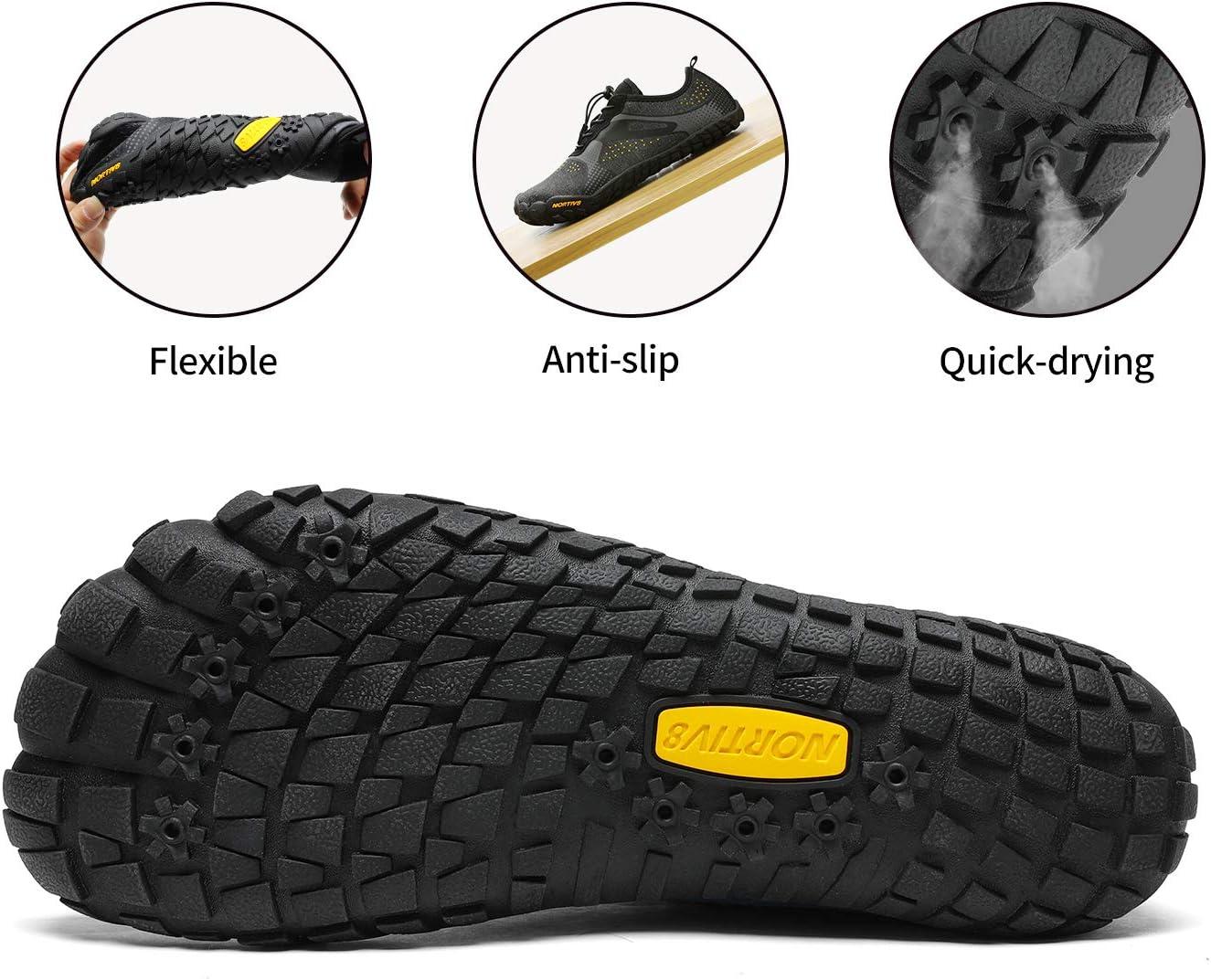 imageNORTIV 8 Mens Water Shoes Barefoot Athletic Lightweight Sports Aqua Shoes Outdoor Swim Fishing Hiking Diving Surf Walking Water Shoe TREKMANDark Grey