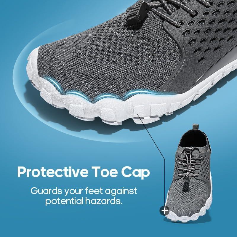 imageNORTIV 8 Mens Water Shoes Barefoot Athletic Lightweight Sports Aqua Shoes Outdoor Swim Fishing Hiking Diving Surf Walking Water Shoe TREKMANGrey