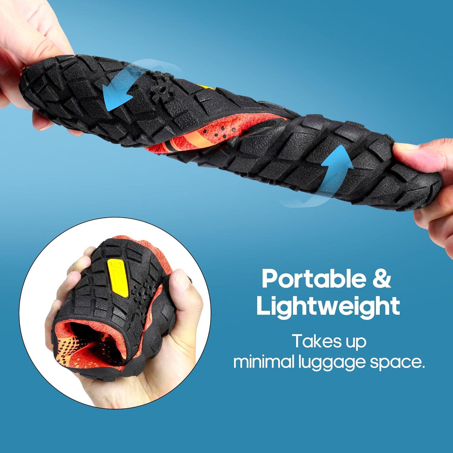 imageNORTIV 8 Mens Water Shoes Barefoot Athletic Lightweight Sports Aqua Shoes Outdoor Swim Fishing Hiking Diving Surf Walking Water Shoe TREKMANOrangeBlack