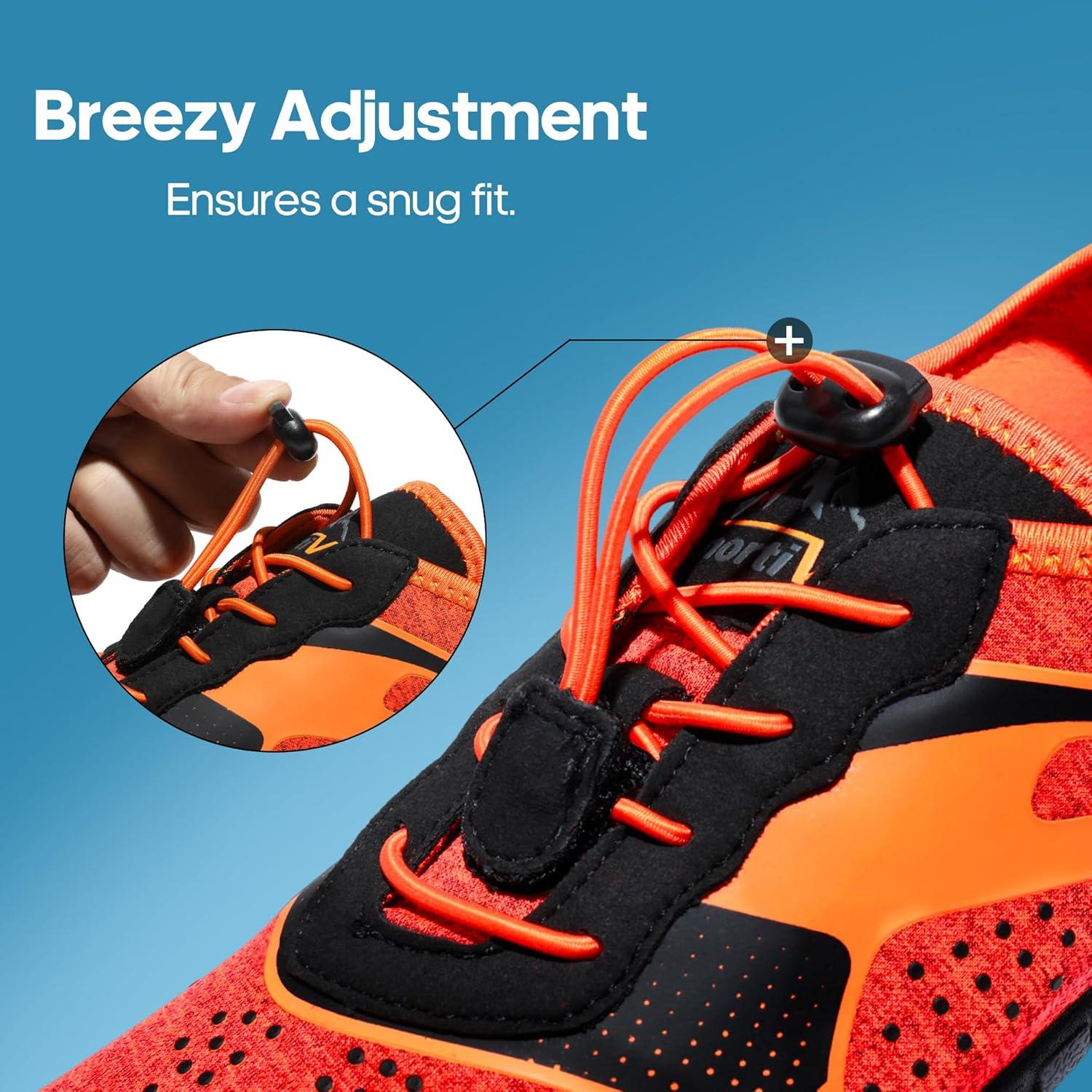 imageNORTIV 8 Mens Water Shoes Barefoot Athletic Lightweight Sports Aqua Shoes Outdoor Swim Fishing Hiking Diving Surf Walking Water Shoe TREKMANOrangeBlack