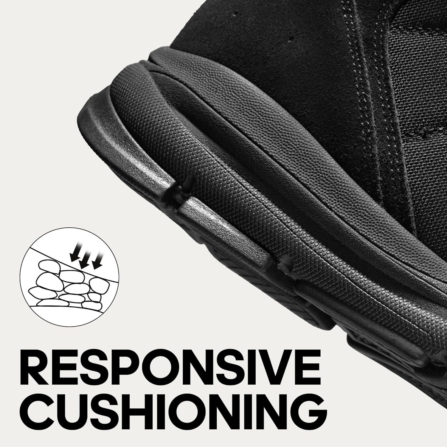 imageNORTIV 8 Mens Waterproof Lightweight Military Tactical Work Boots Outdoor Hiking Combat Motorcycle BootsWaterproofall Black