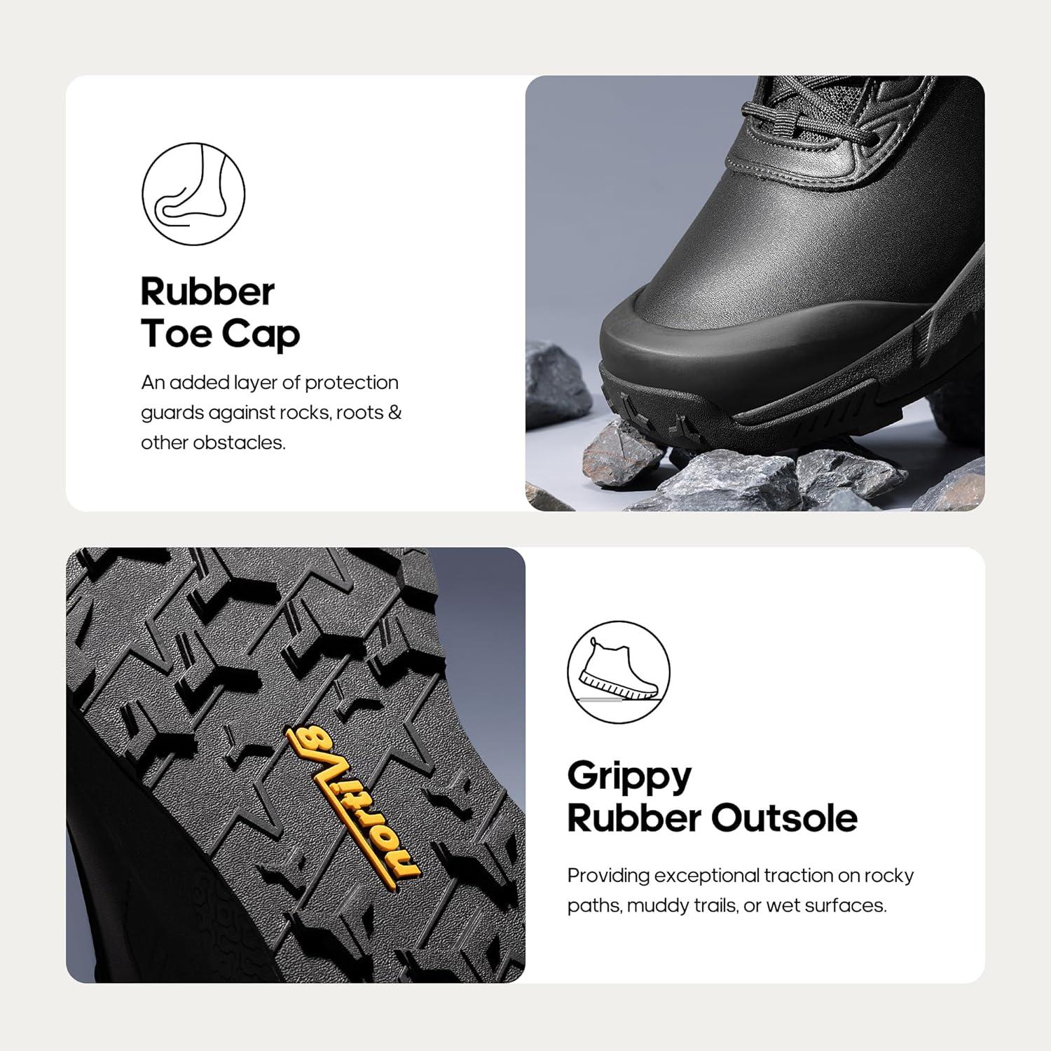 imageNORTIV 8 Mens Waterproof Military Tactical Work Boots Leather Motorcycle Combat Lightweight NonSlip Hiking Boots for Men DefenderBlack6 Inches