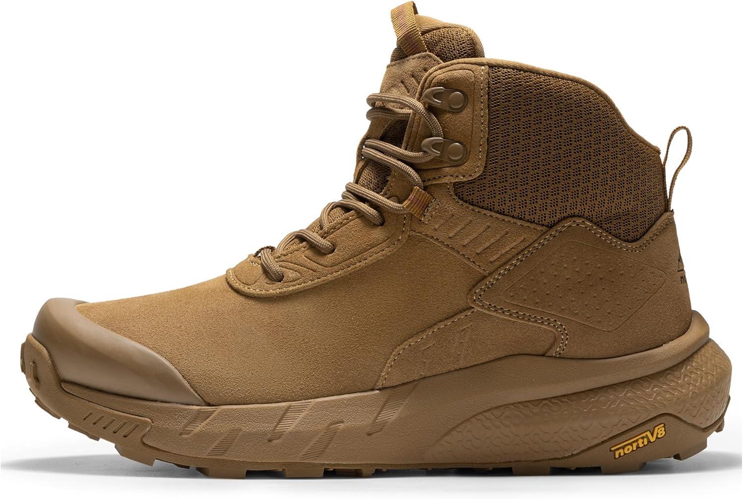 imageNORTIV 8 Mens Waterproof Military Tactical Work Boots Leather Motorcycle Combat Lightweight NonSlip Hiking Boots for Men DefenderCoyote6 Inches