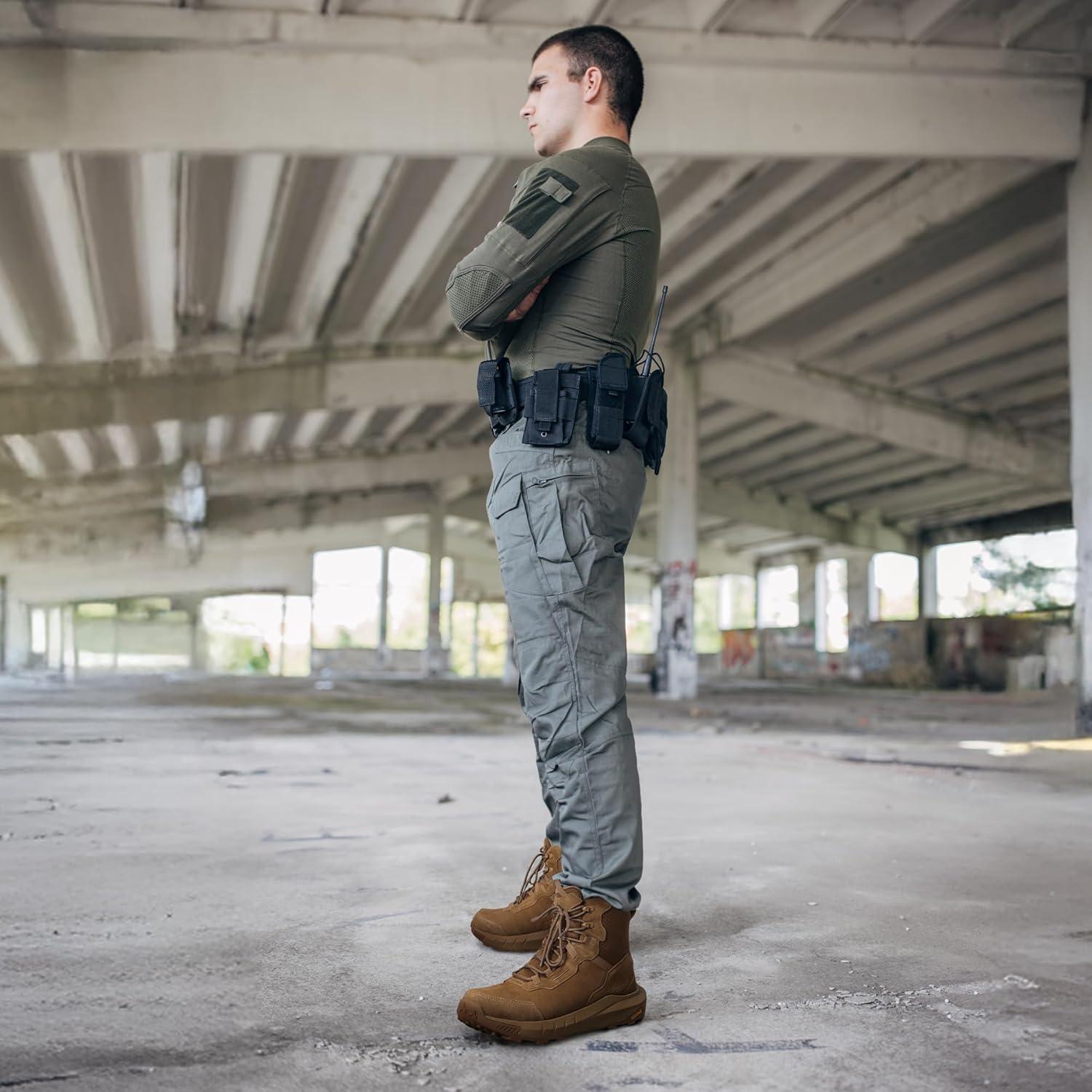 imageNORTIV 8 Mens Waterproof Tactical Work Winter Boots Cushion Sole Lightweight Leather NonSlip Combat Boots with Arch Support for Military Motorcycle Hiking HydroRangeCoyote