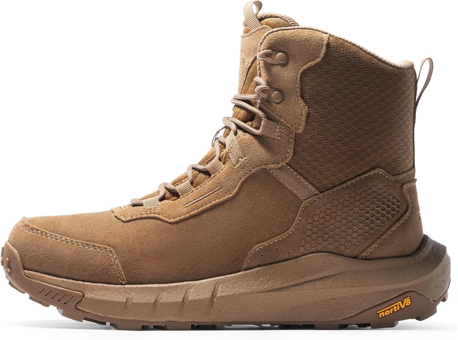 imageNORTIV 8 Mens Waterproof Tactical Work Winter Boots Cushion Sole Lightweight Leather NonSlip Combat Boots with Arch Support for Military Motorcycle Hiking HydroRangeCoyote