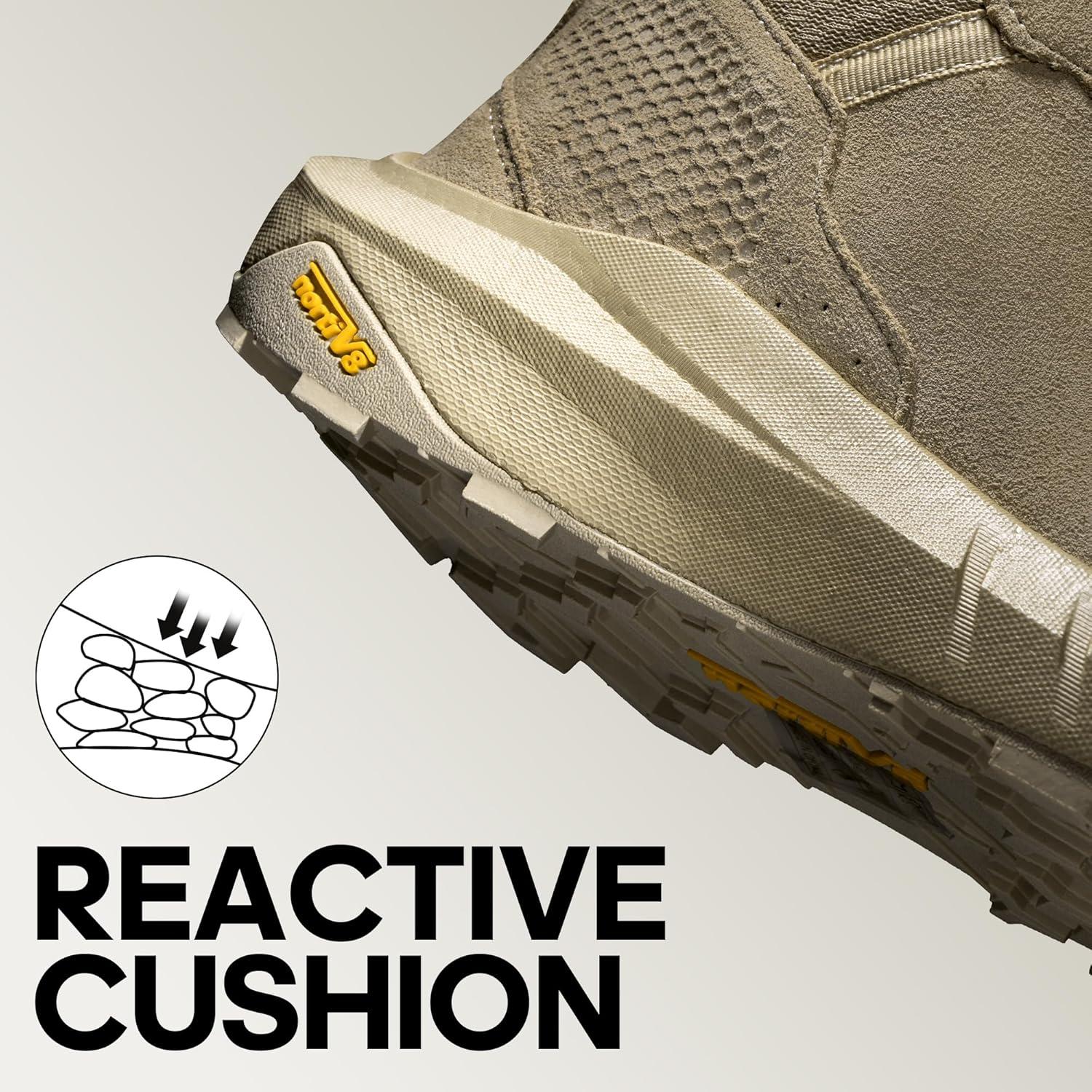 imageNORTIV 8 Mens Waterproof Tactical Work Winter Boots Cushion Sole Lightweight Leather NonSlip Combat Boots with Arch Support for Military Motorcycle Hiking HydroRangeSand