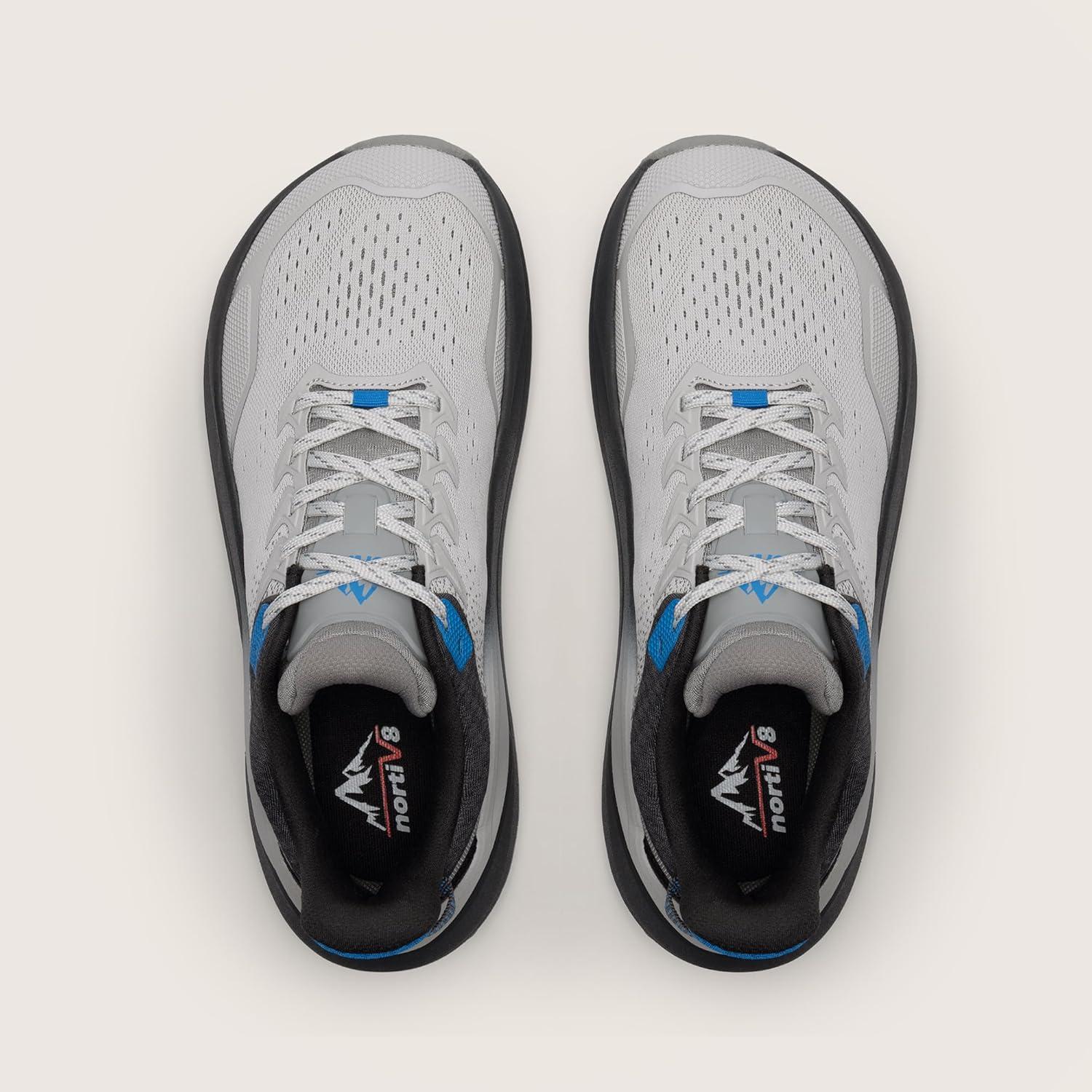 imageNORTIV 8 Mens Wide Toe Box Trail Running Shoes Cushion Walking Barefoot Tennis Workout Gym Cross Training Shoe Fashion Sneakers WhitneyBlackLight Grey