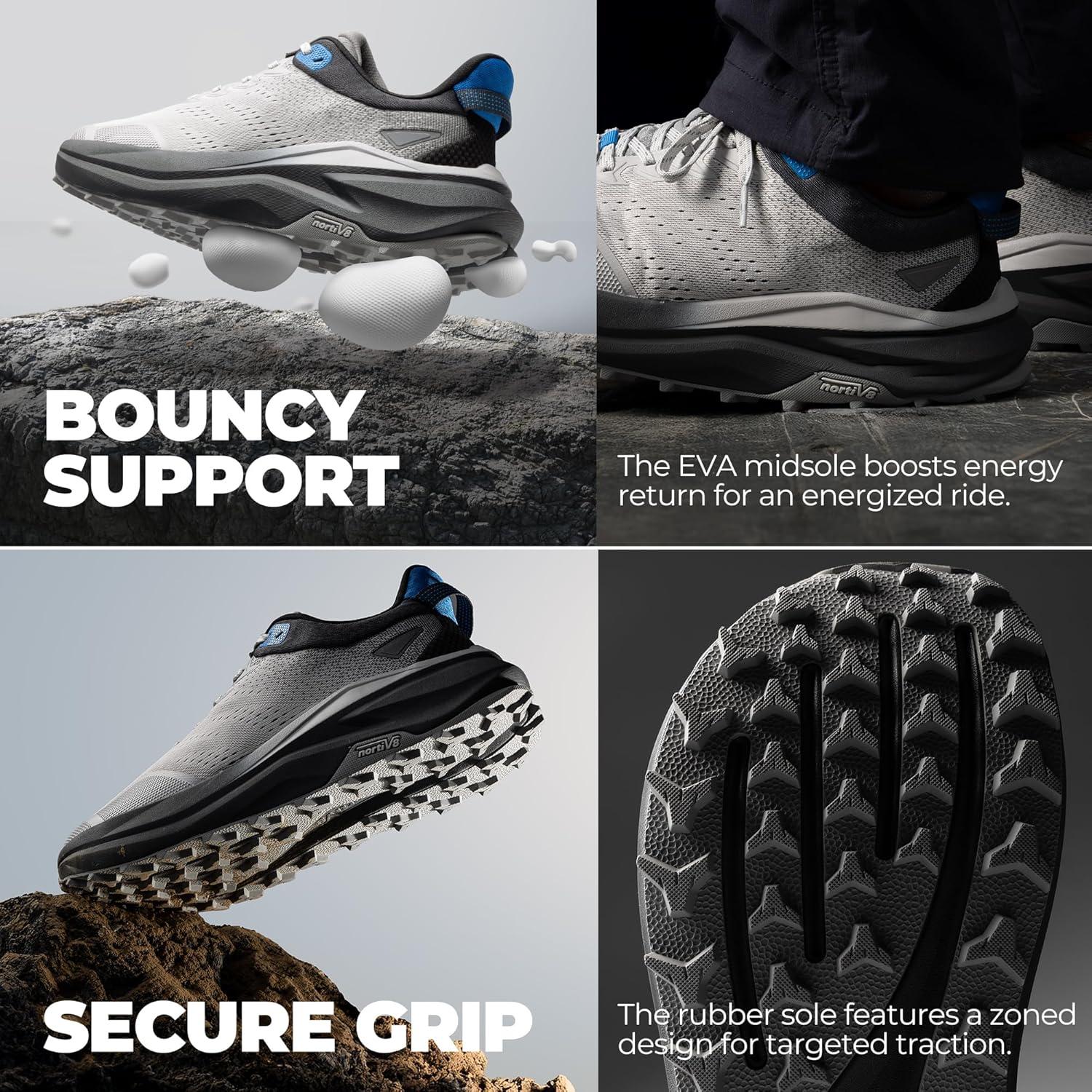 imageNORTIV 8 Mens Wide Toe Box Trail Running Shoes Cushion Walking Barefoot Tennis Workout Gym Cross Training Shoe Fashion Sneakers WhitneyBlackLight Grey