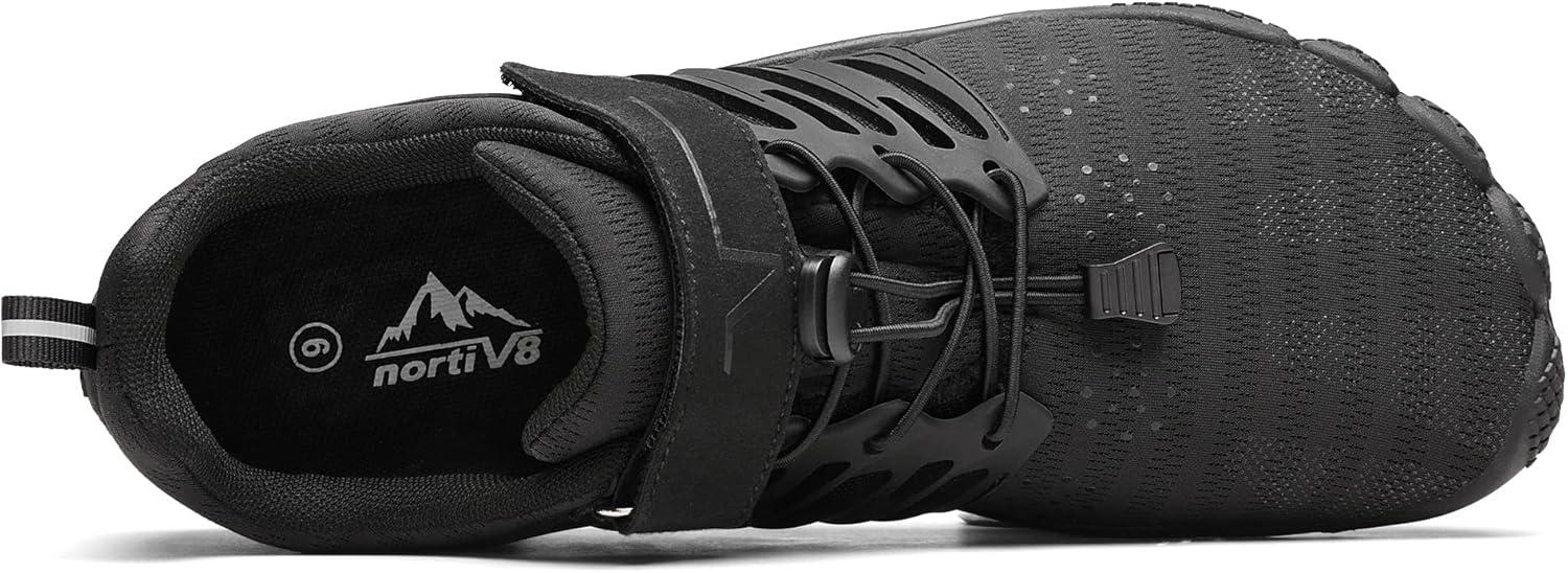 imageNORTIV 8 Mens Womens Barefoot Water Shoes Quick Dry Lightweight Sports Aqua Shoes Black Size W125M11 SNWS221M