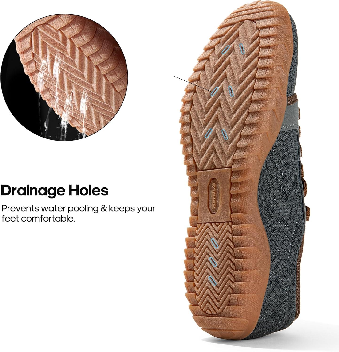 imageNORTIV 8 Mens Womens Quick Dry Water Shoes Barefoot Aqua Swim Shoes for Beach Sports Fishing Hiking Boating ampamp SurfingGrey