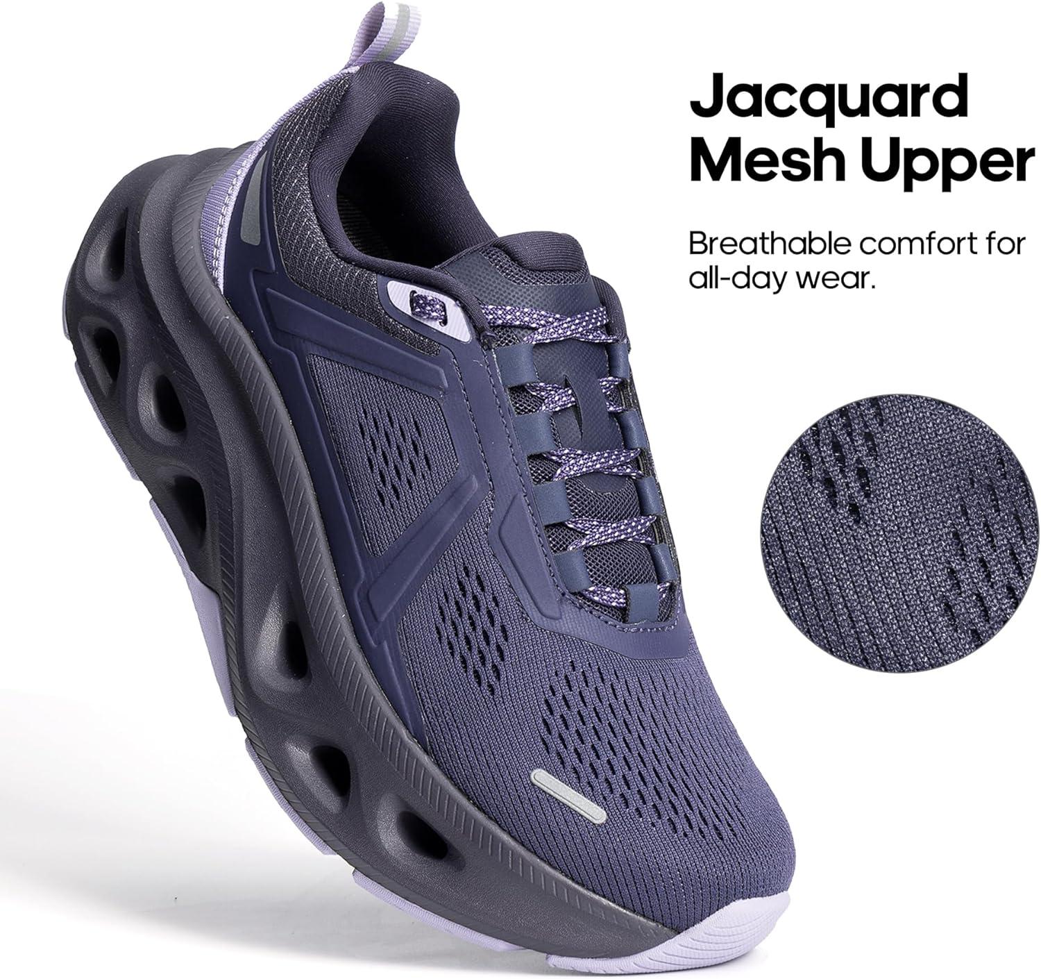 imageNORTIV 8 Womens Comfortable Walking Shoes Running Tennis MovePropel Athletic Gym Workout Jogging Fashion SneakersDark Purple