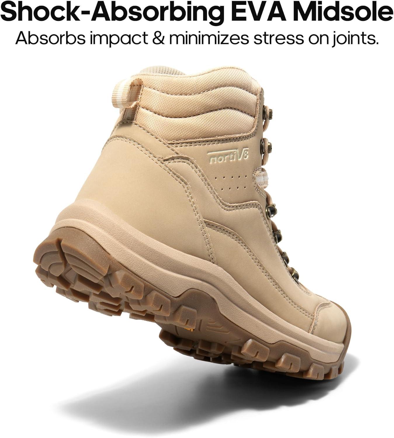 imageNORTIV 8 Womens Hiking Boots Waterproof Trekking Camping Trail Backpacking Boots for OutdoorCamel