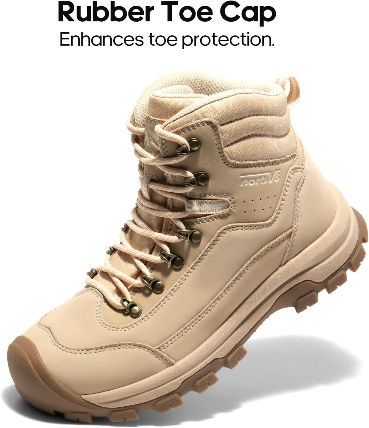 imageNORTIV 8 Womens Hiking Boots Waterproof Trekking Camping Trail Backpacking Boots for OutdoorCamel