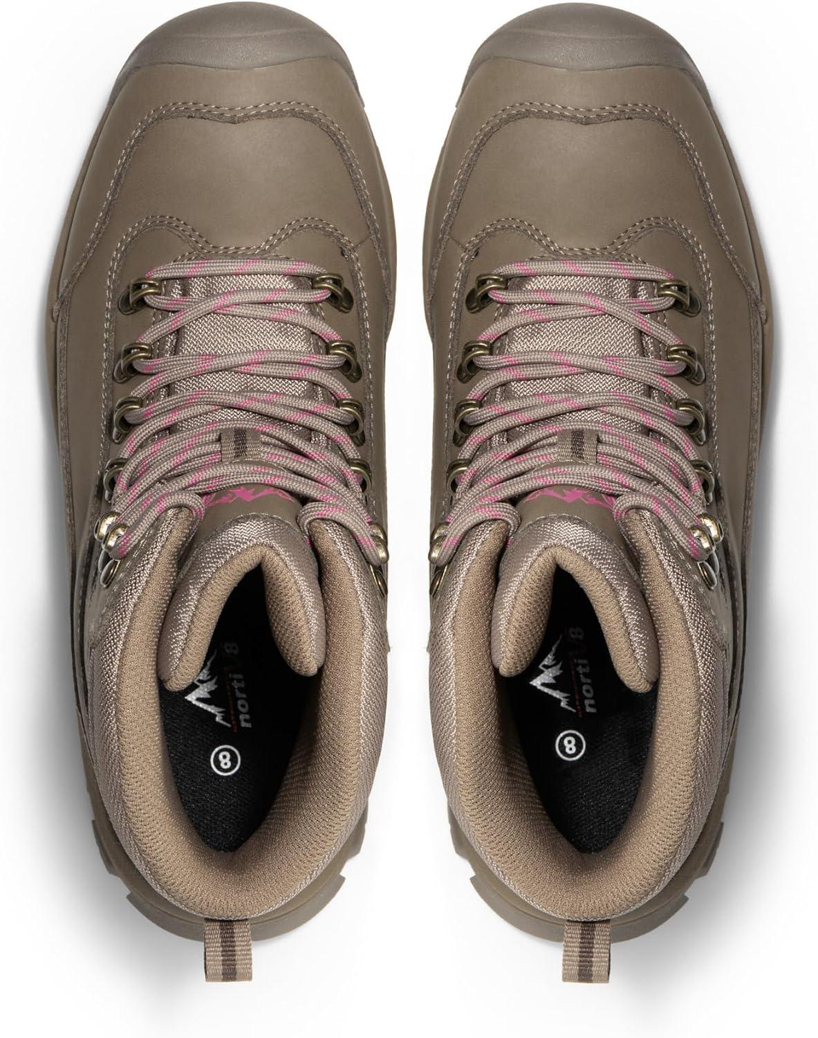 imageNORTIV 8 Womens Hiking Boots Waterproof Trekking Camping Trail Backpacking Boots for OutdoorCoffee