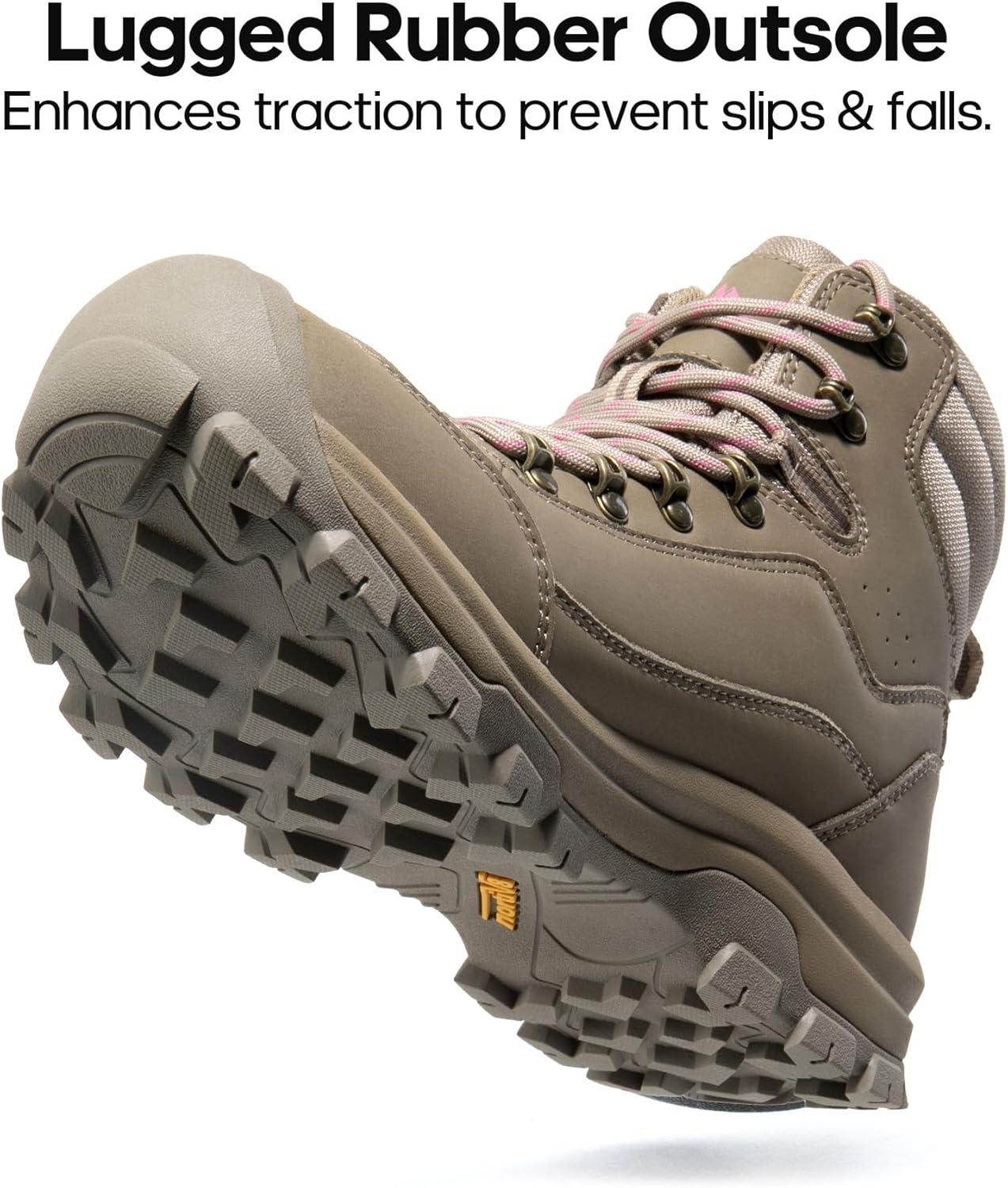 imageNORTIV 8 Womens Hiking Boots Waterproof Trekking Camping Trail Backpacking Boots for OutdoorCoffee