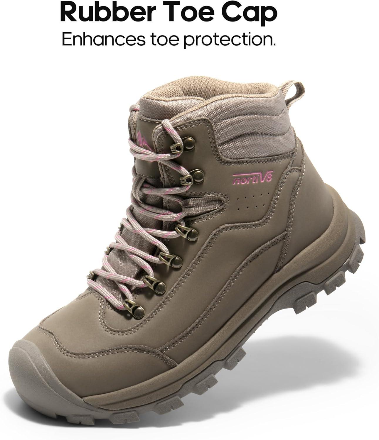 imageNORTIV 8 Womens Hiking Boots Waterproof Trekking Camping Trail Backpacking Boots for OutdoorCoffee