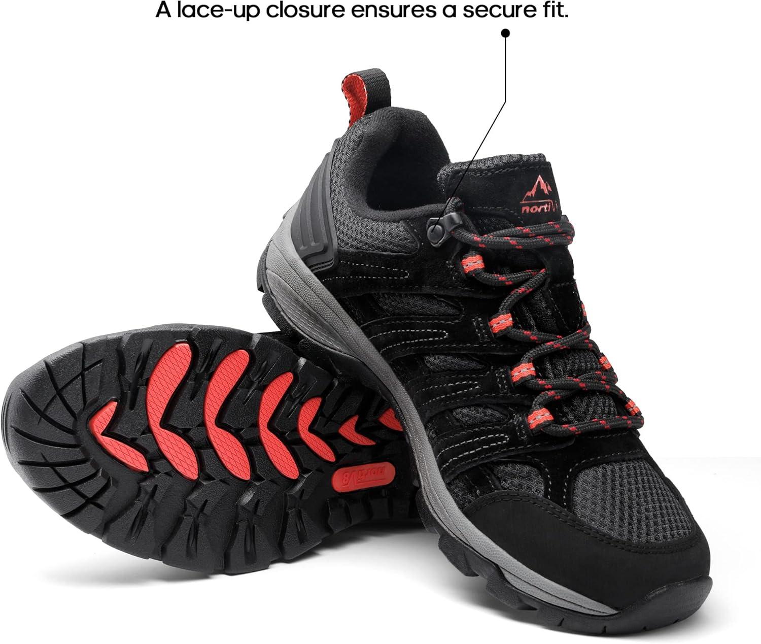 imageNORTIV 8 Womens Hiking Shoes Lightweight Breathable Mesh Walking Sneakers Outdoor Work Shoes WanderBlack