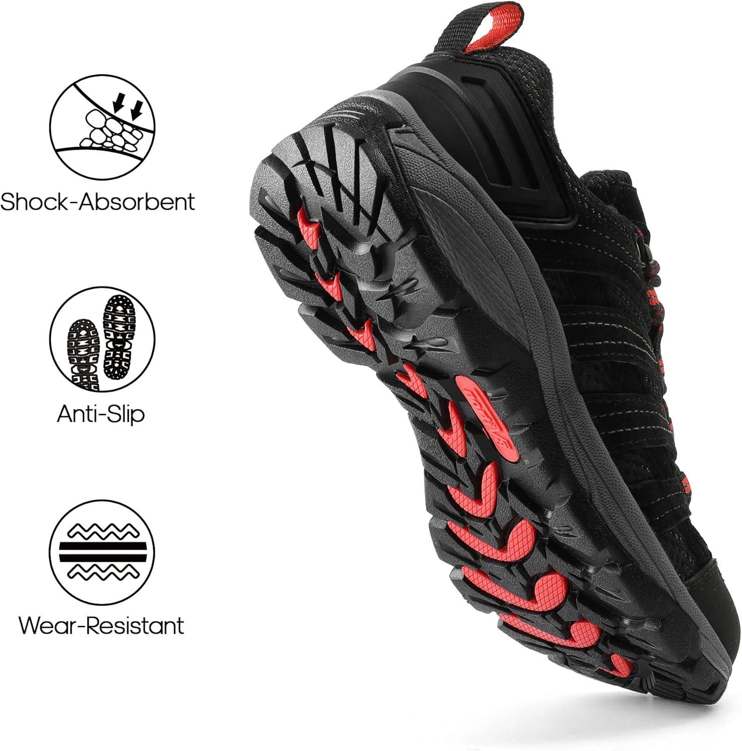 imageNORTIV 8 Womens Hiking Shoes Lightweight Breathable Mesh Walking Sneakers Outdoor Work Shoes WanderBlack