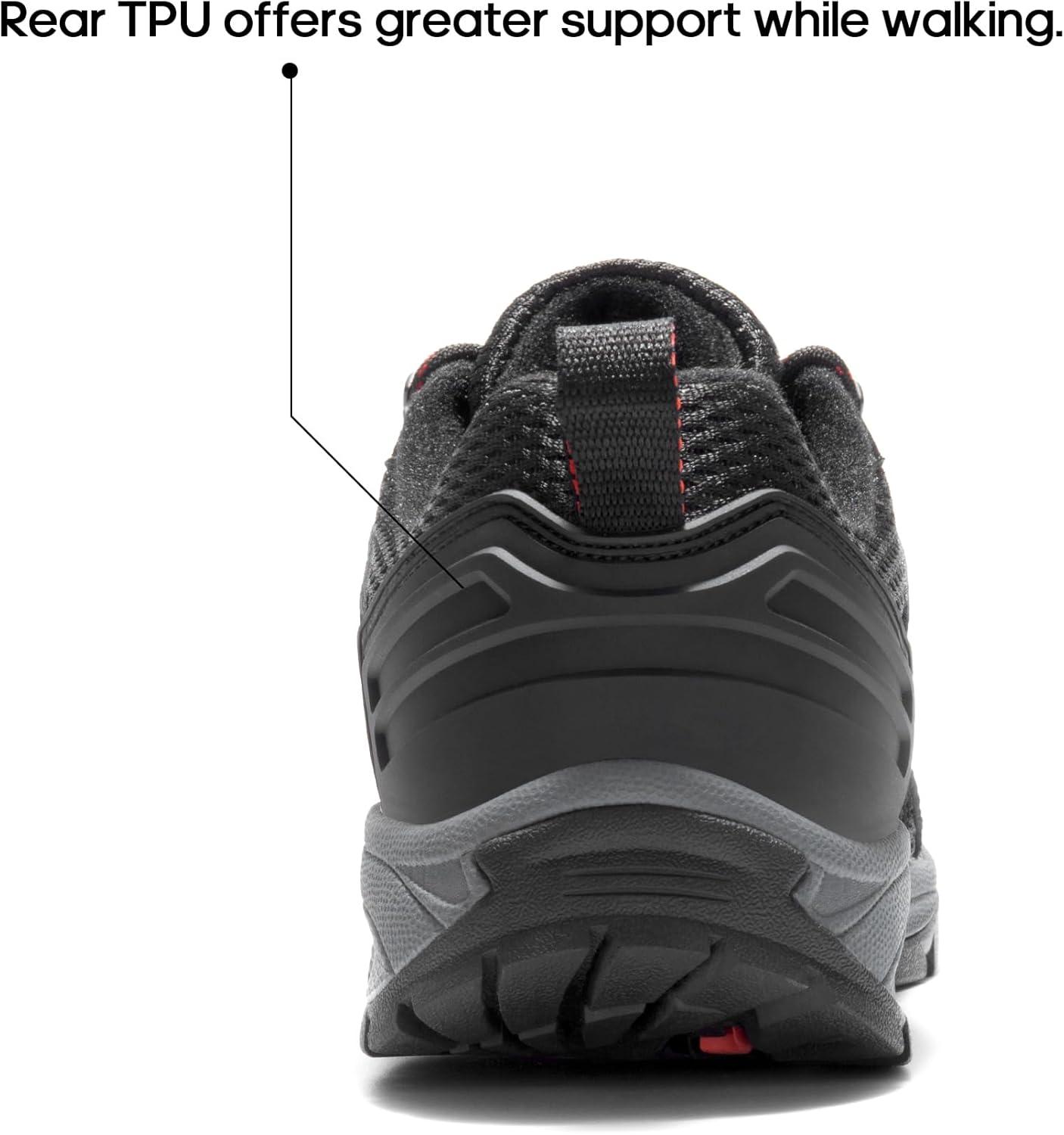 imageNORTIV 8 Womens Hiking Shoes Lightweight Breathable Mesh Walking Sneakers Outdoor Work Shoes WanderBlackpu