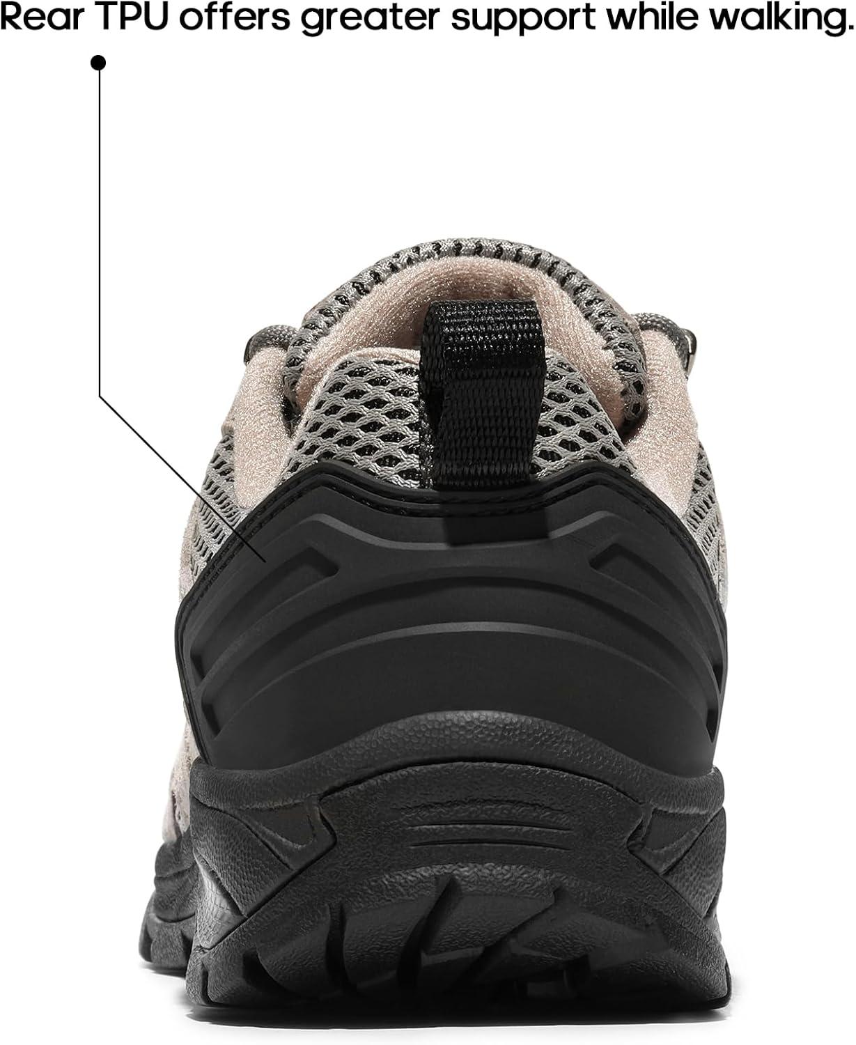 imageNORTIV 8 Womens Hiking Shoes Lightweight Breathable Mesh Walking Sneakers Outdoor Work Shoes WanderGreyLight Blue